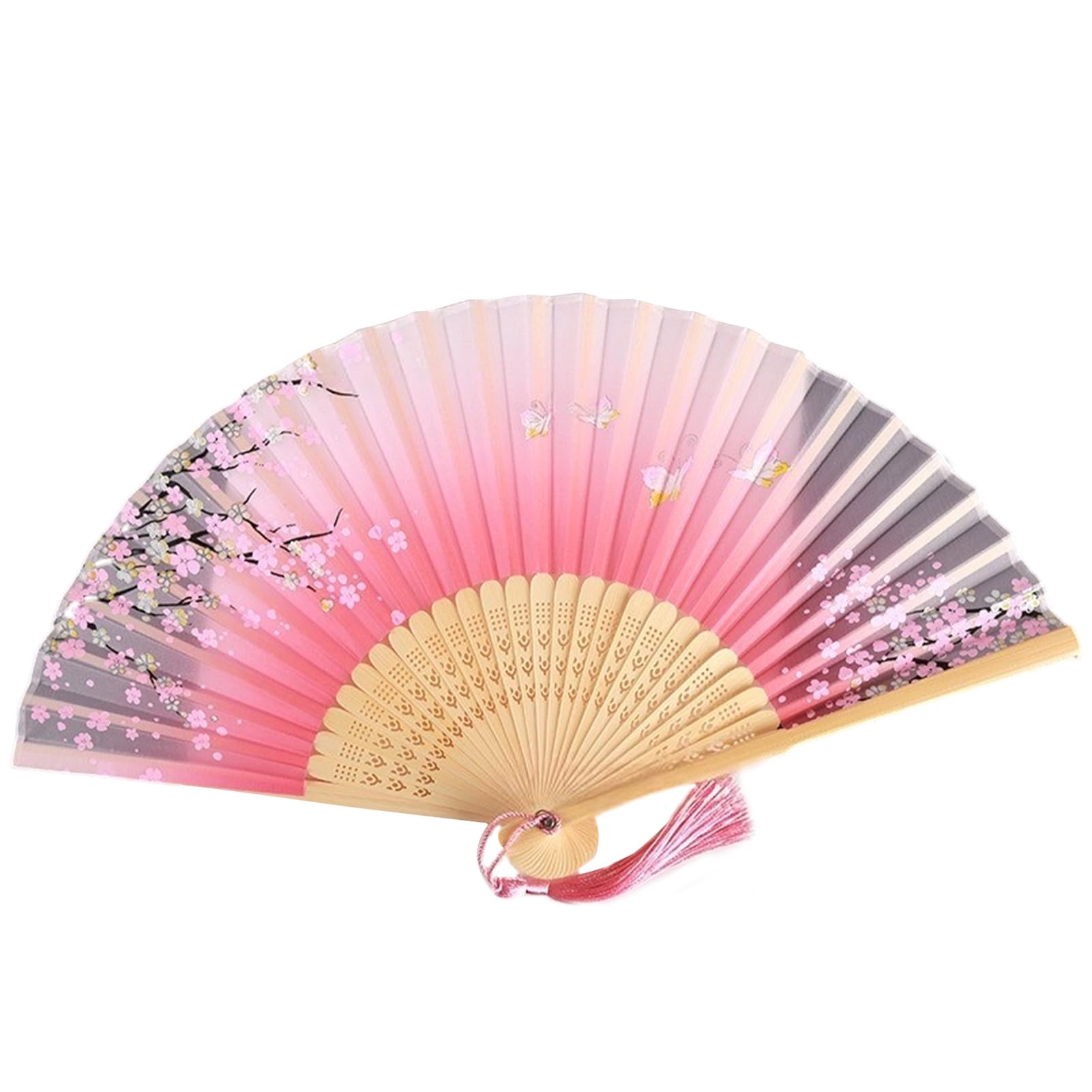 Lightweight Bamboo Hand Fan, Japanese Pattern