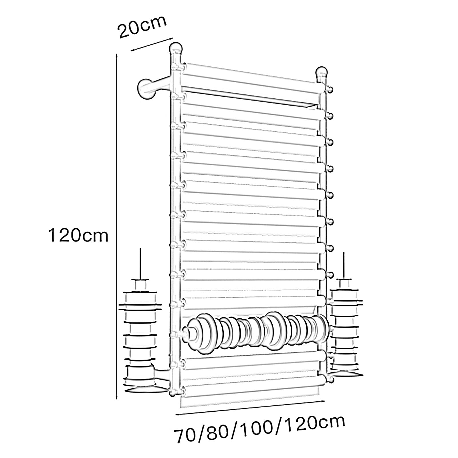 Estantes de pared de 12 niveles para carretes de papel pintado, bufandas de celofán y papel de envoltura de flores, ideal para manualidades y tiendas de regalos