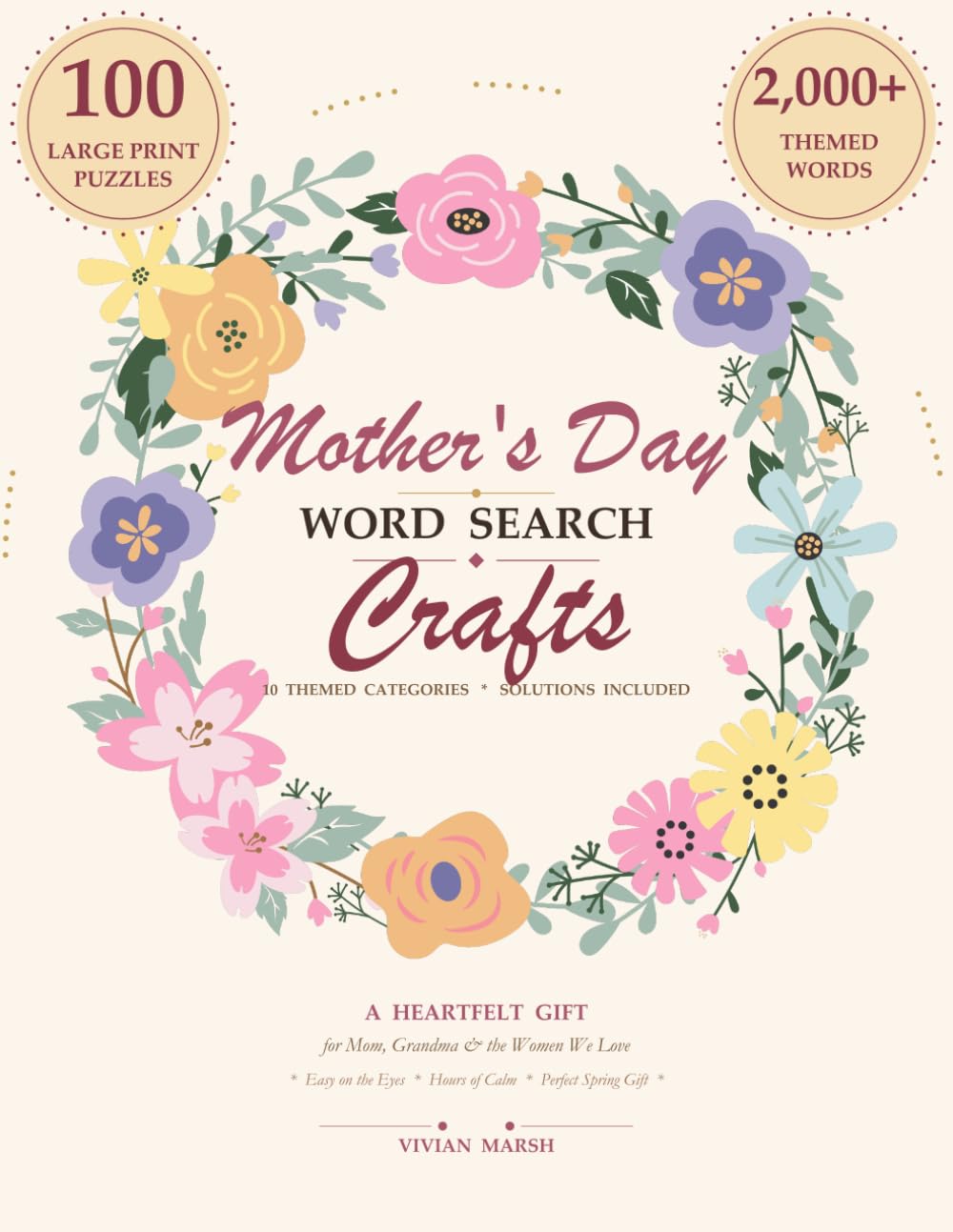 Mom's Crafts - Large Print Word Search: 100 Large Print Knitting & Sewing Puzzles Sorted by Topic - The Perfect Mother's Day Gift