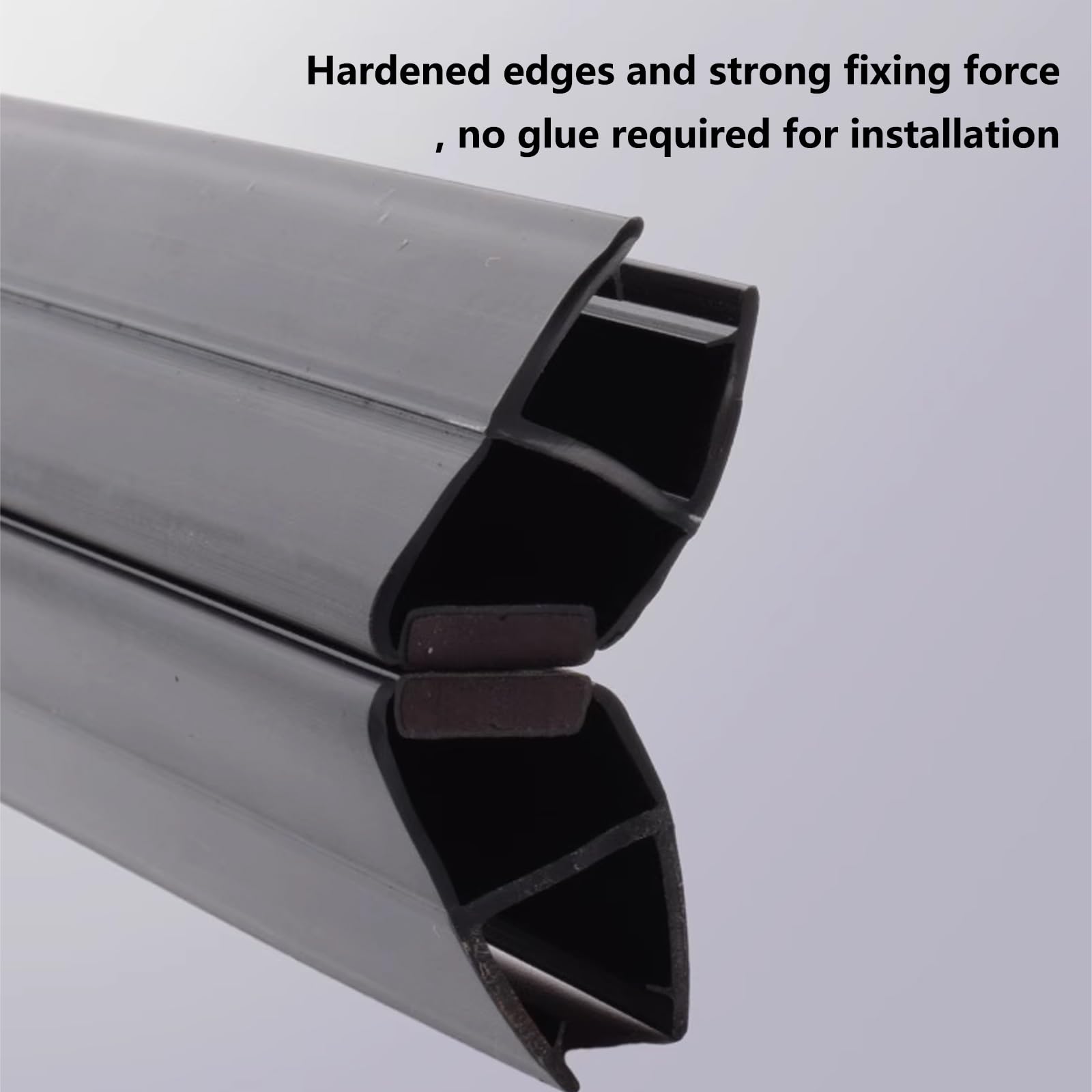 Duschtürdichtung Seitlich Magnet Kann Miteinander Verbunden Werden Geeignet für 8/10 Mm Duschdichtung Gebogen Schwarz 110 Cm Länge aus PVC-Material(A,8mm)