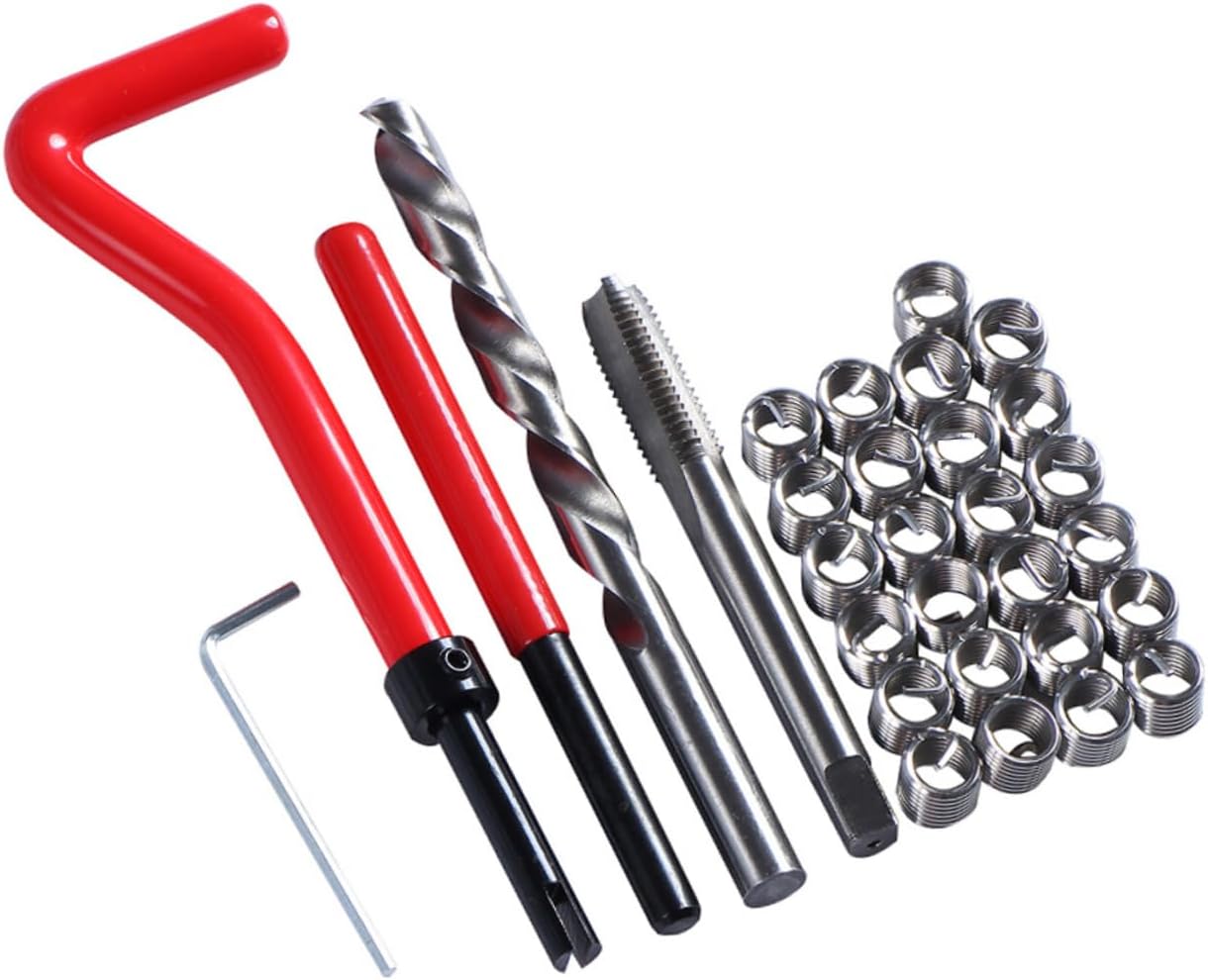 30pcs Thread Repair Tool Kit Wire Insert for Stripped Threads Recoil Repair for Automotive and Furniture Applications