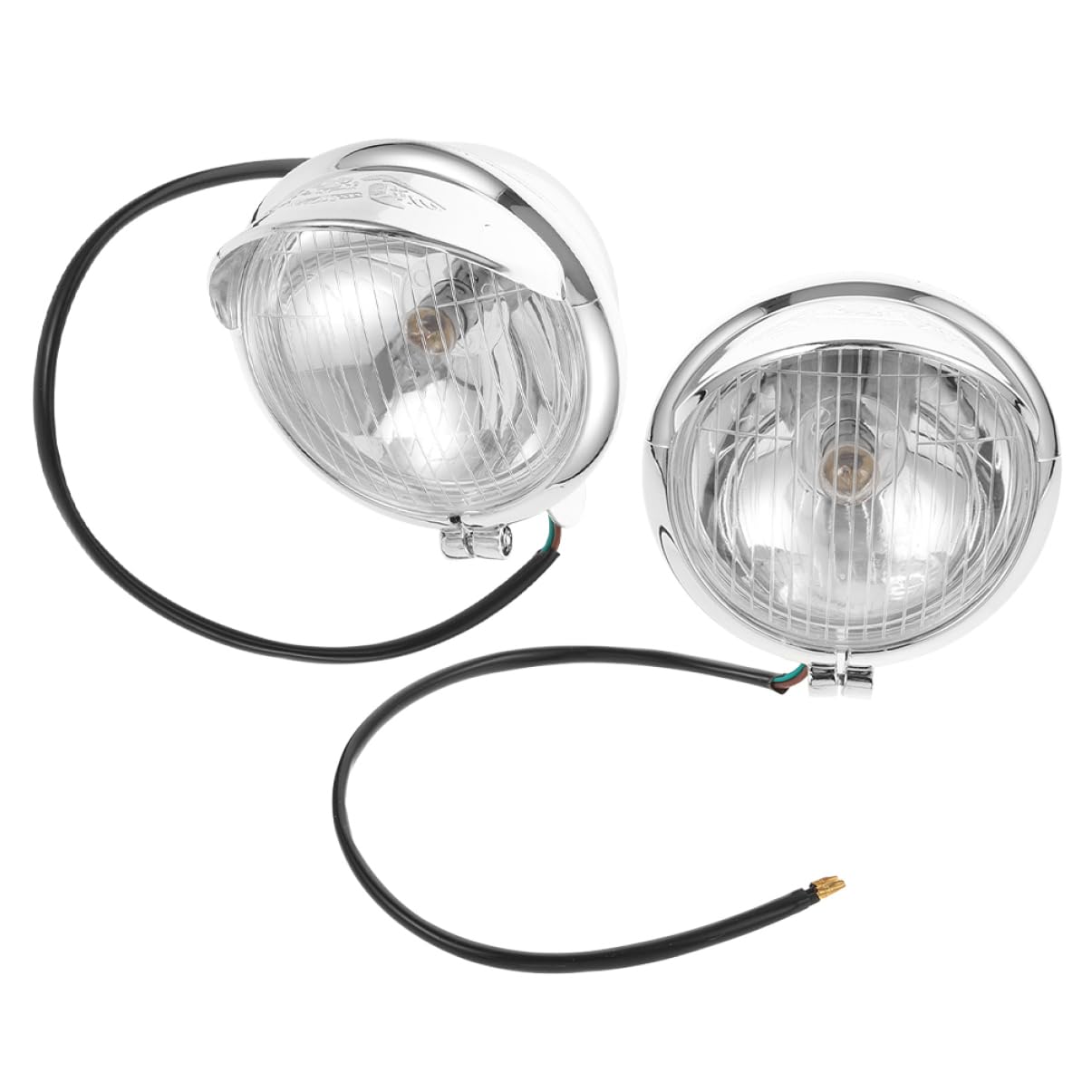 Fendinebbia per Moto 2pezzi in Abs Argento Vintage Retro per Varie Condizioni Climatiche e Scarsa Illuminazione Funzione di Maggiore Visibilità e Protezione