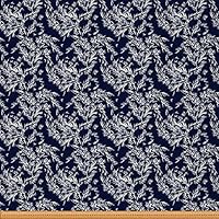 Feelyou Fleur De Lis Fabric by The Yard, Vintage Royal Floral Theme Upholstery Fabric for Chairs and Home DIY Projects, Romantic Lily Decorative Waterproof Fabric, 2 Yards, Brown