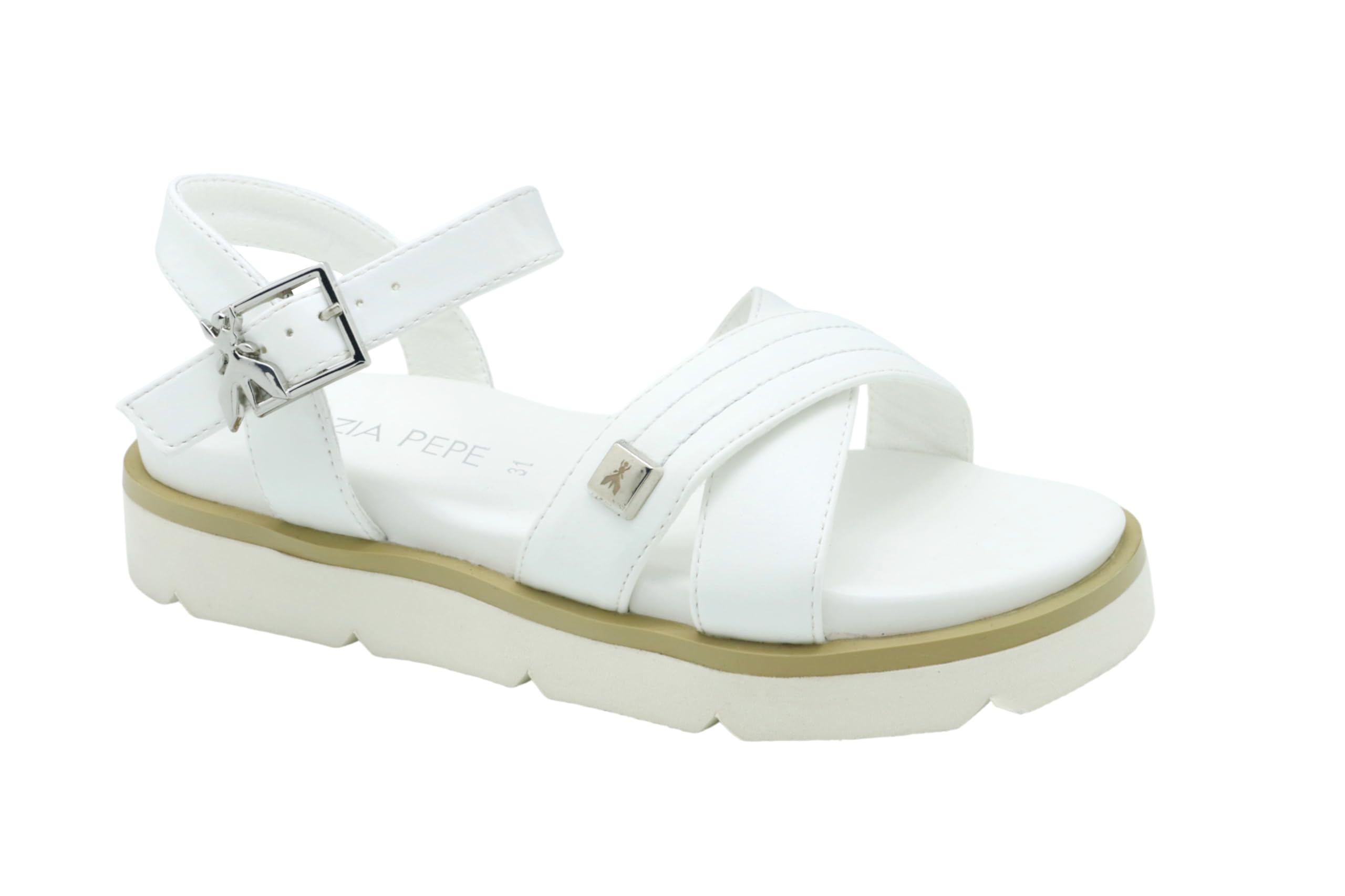 Patrizia Pepe Pk301 27, Sandali Piatti, Bianco Platino, EU