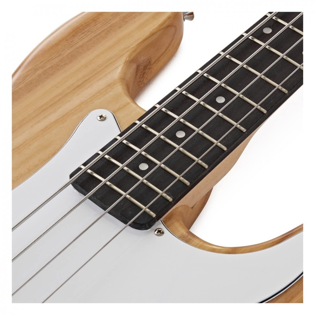Gear4music Guitare Basse Electrique 4 Cordes avec Gig Bag Cable Strap LA Naturel