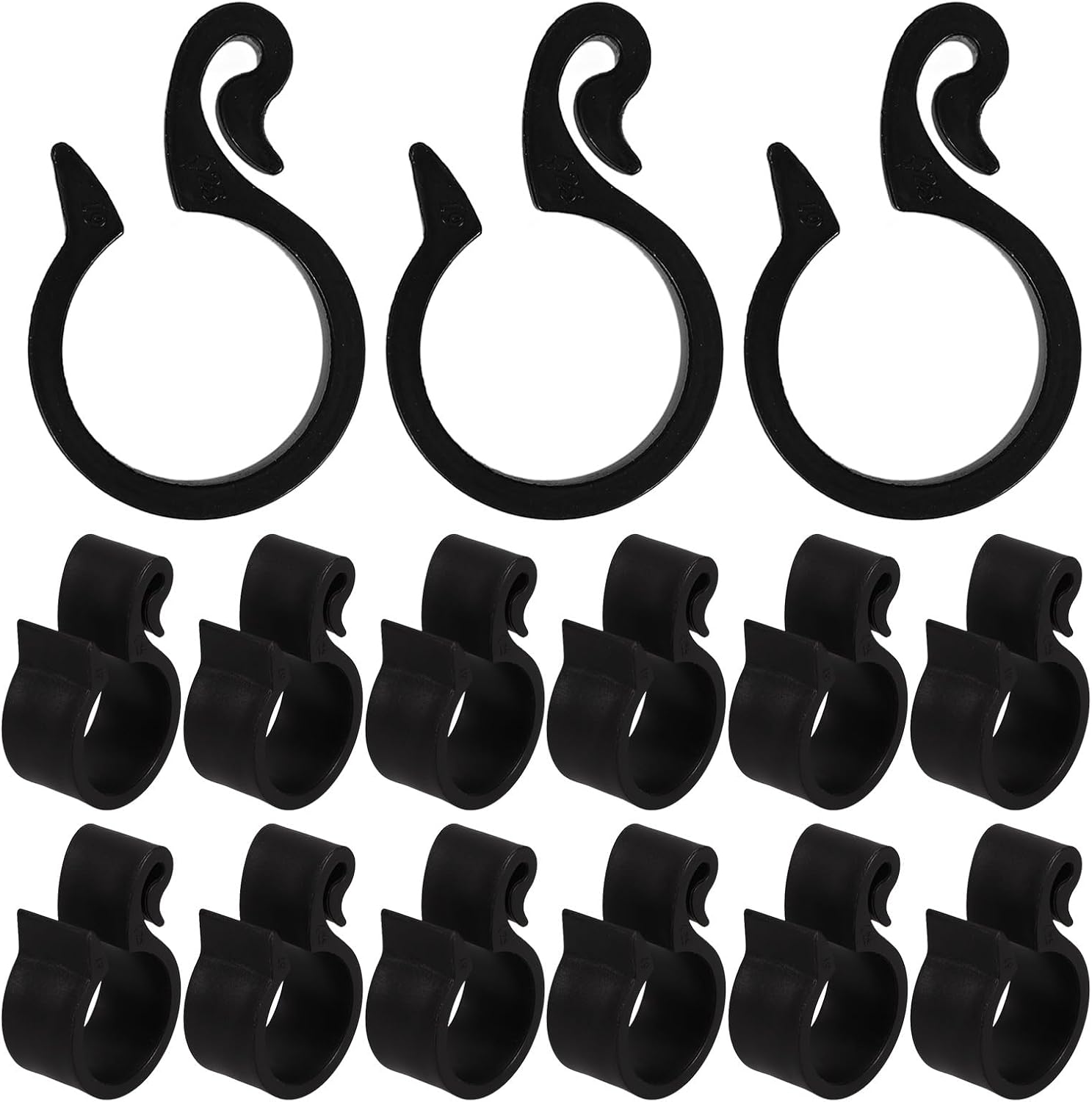 YARDWE 50pcs Irrigation Clips, Polypropylene Drip Tubing Holders for Garden Watering Hose Line Support, Black