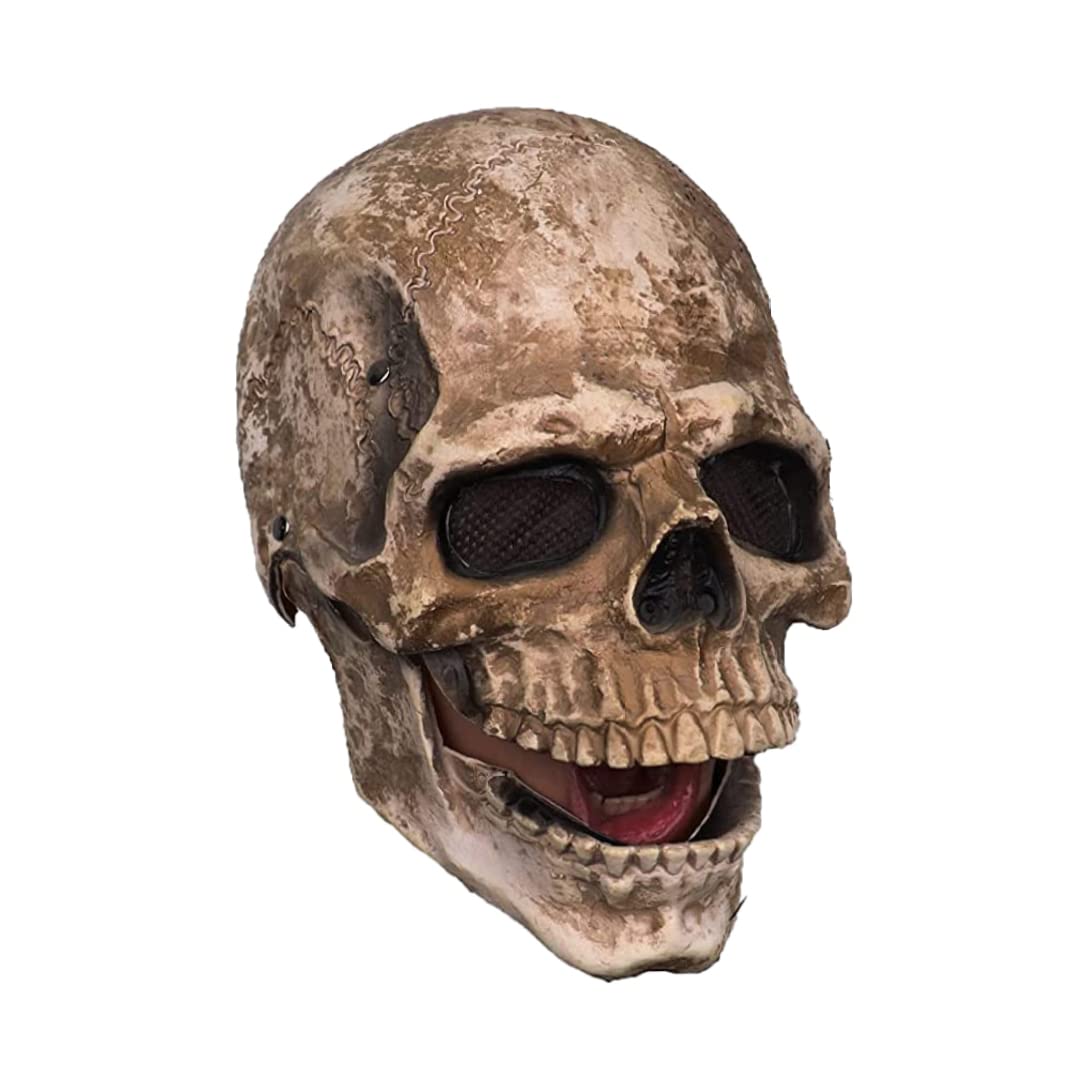 Takingup Scary Halloween Mask | Creepy Halloween Mask Scary Full Head Skull Masks with Moving Jaw Realistic Latex Skeleton Props Cosplay Party Costume