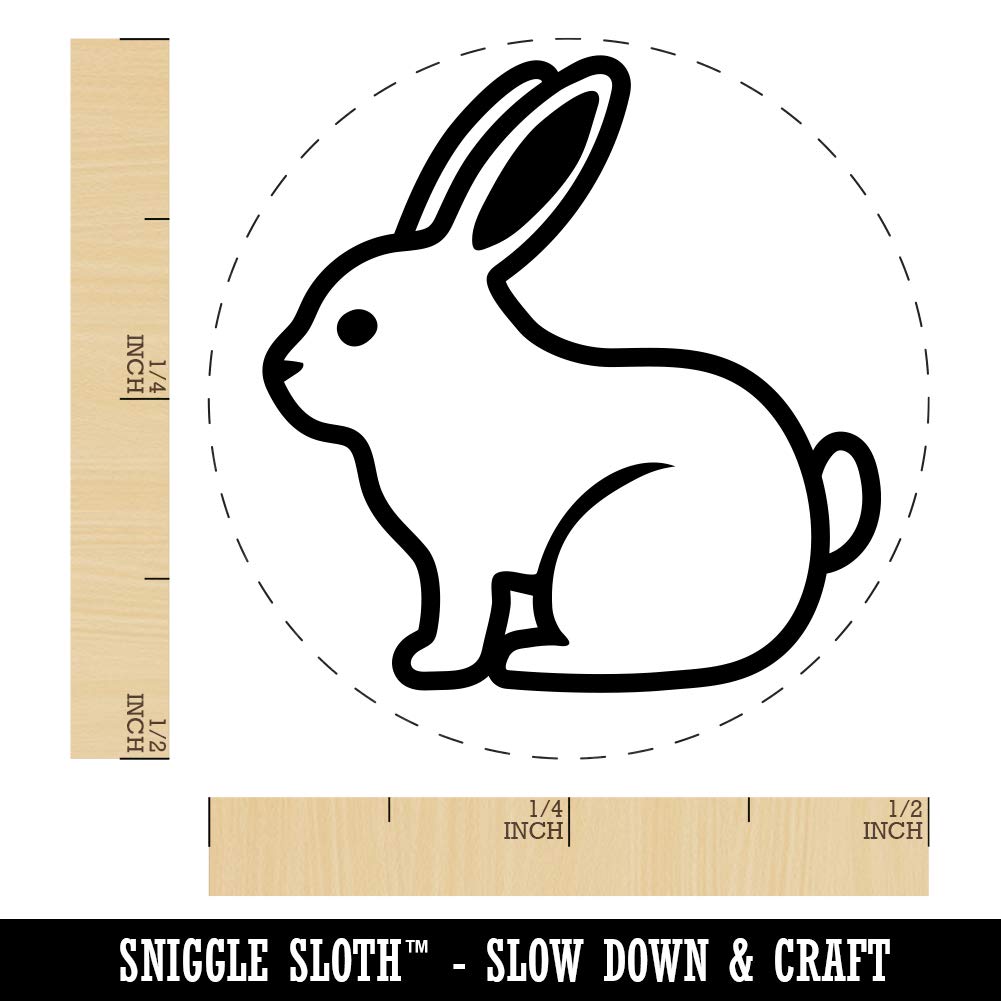 Resting Rabbit Bunny Easter Rubber Stamp for Stamping Crafting Planners - 1/2 Inch Mini