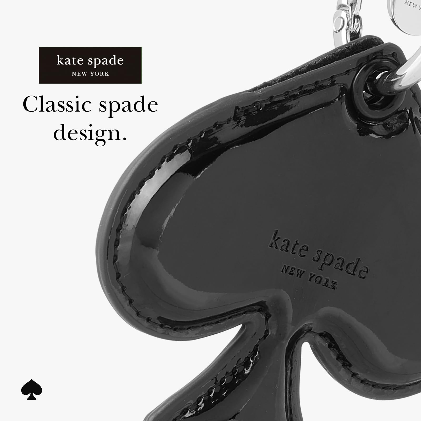 kate spade new york AirTag Charm Keychain - Spade-Shaped AirTag Holder | Stylish and Lightweight AirTag Holder with Luxe Gold Ring Clip for Bags, Luggage, Keys & More