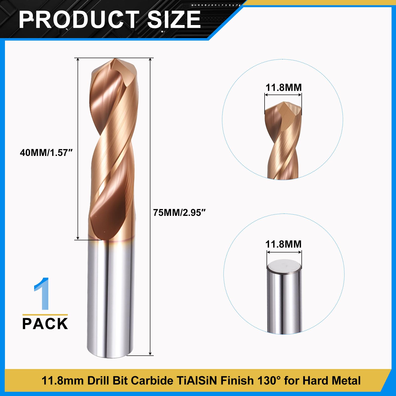 PATIKIL 11.8mm Drill Bit - Image 2
