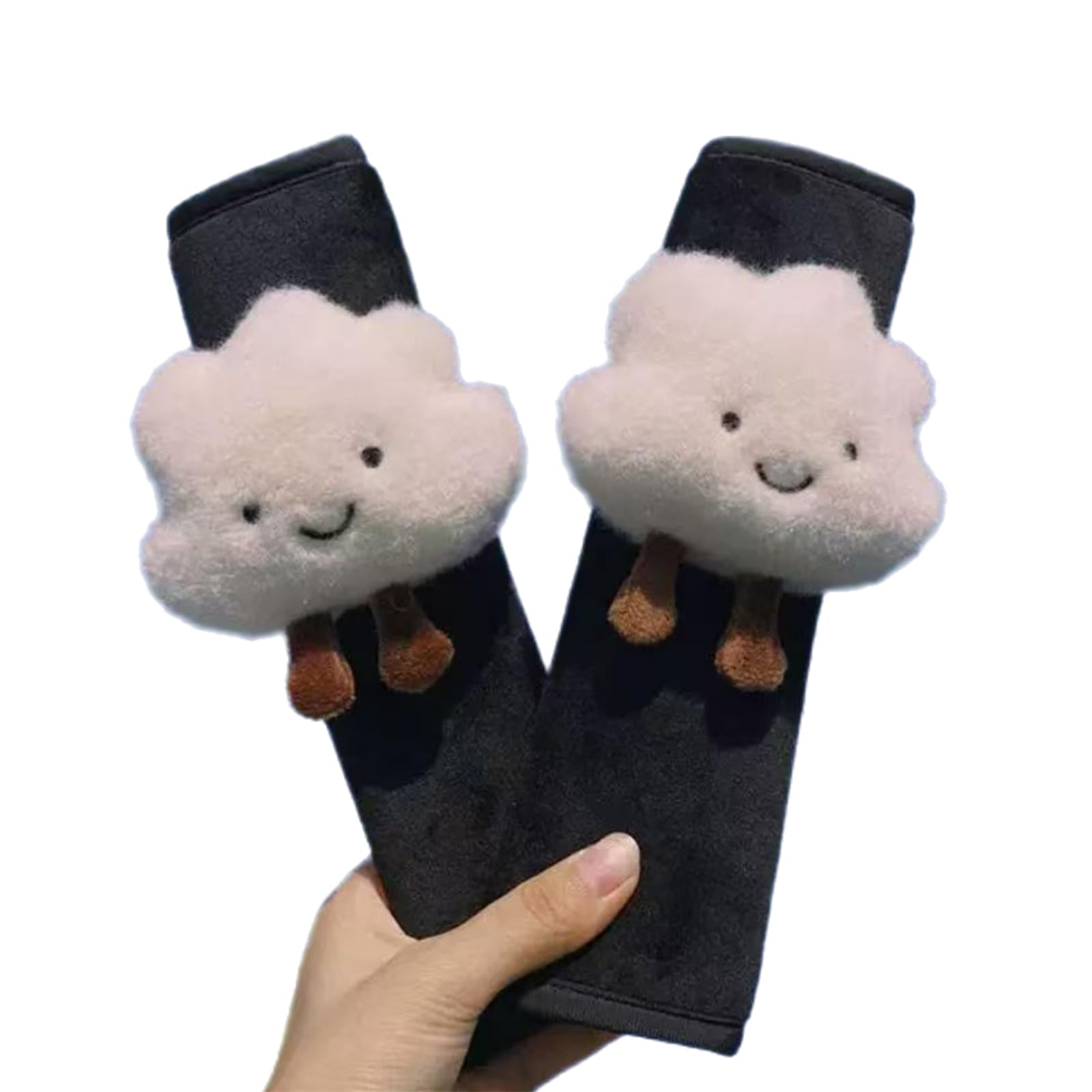 シートベルト ショルダーパッド カバー 2枚セット 雲 ぬいぐるみ パッド かわいい クッション 簡単取り付け 首絞め防止 カーアクセサリー