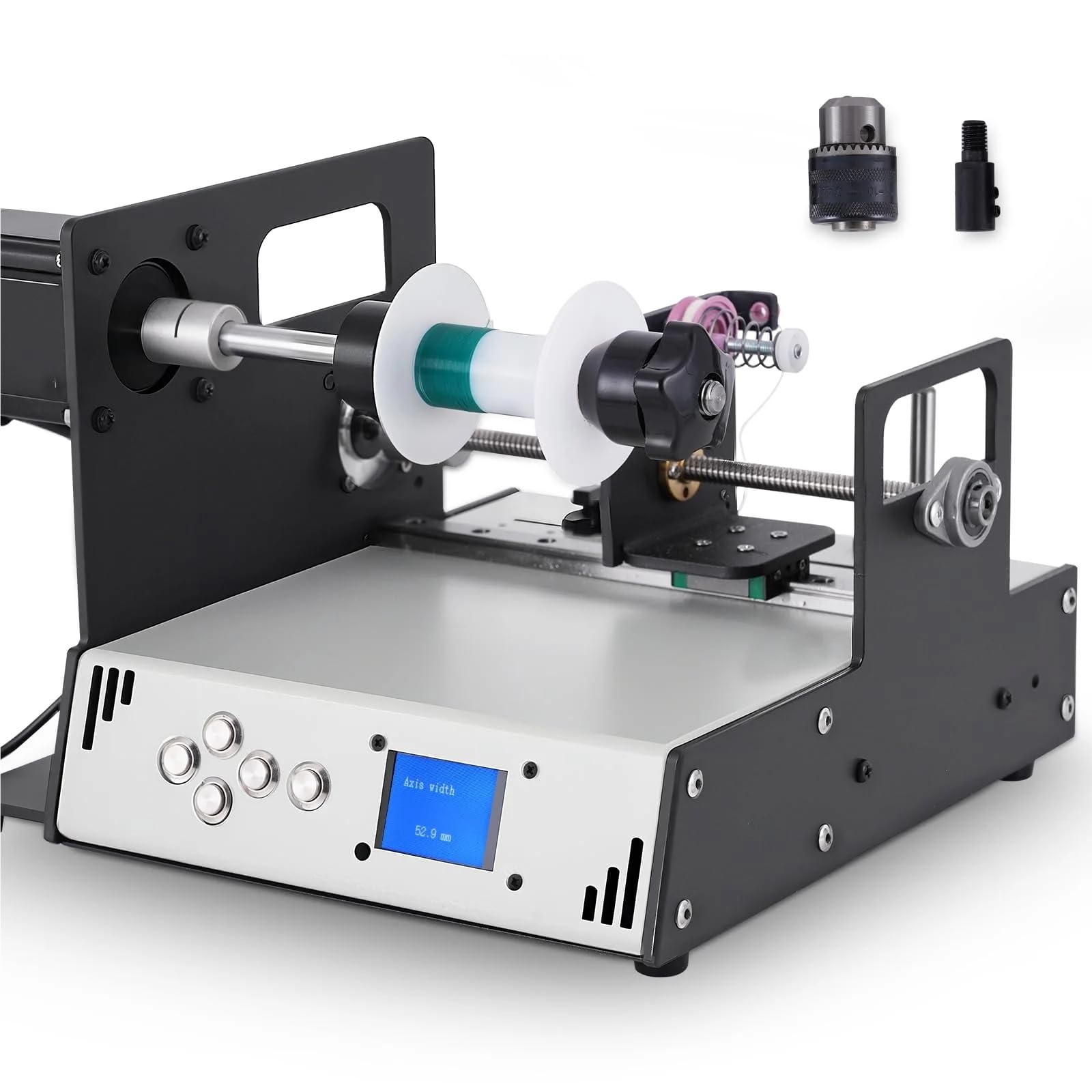 Automatic Winding Machine 900RPM Coil Winder Machine with Auto-Wire Alignment, for Coils, Fishing Lines, and Silk Threads