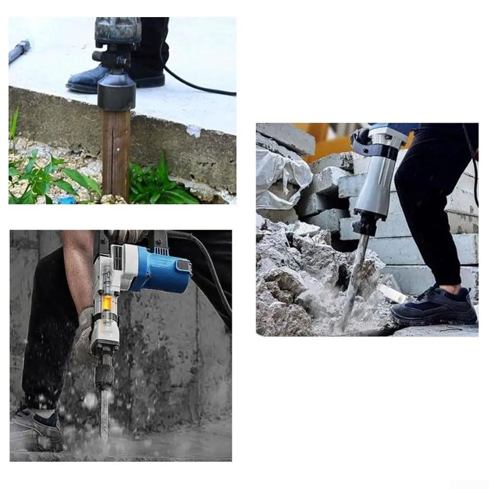 Gdfnmogo 65-A-Schaft, Bodenstab-Treiber, legierter Stahl, Rammhammer-Aufsatz für Bohrmaschinen, langer T-Pfosten und Zaunpfosten, kompatibel mit elektrischen (100 mm)