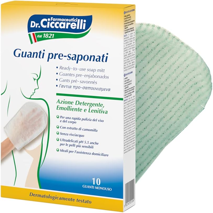 Dr. Ciccarelli Igiene Corpo Ready-to-Use Soap Mitt, 10-Piece