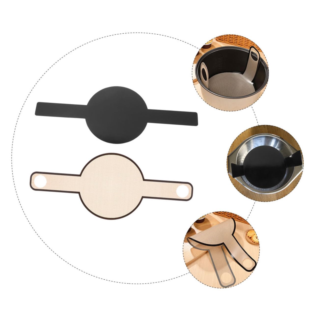 HEMOTON 6pièces Tapis De Cuisson Silicone Antidérapant Avec Longues Poignées Lot Pour Et Pâtisserie Résistant Aux Hautes Températures Pratique Et Sûr Pour Four Et Cuisine