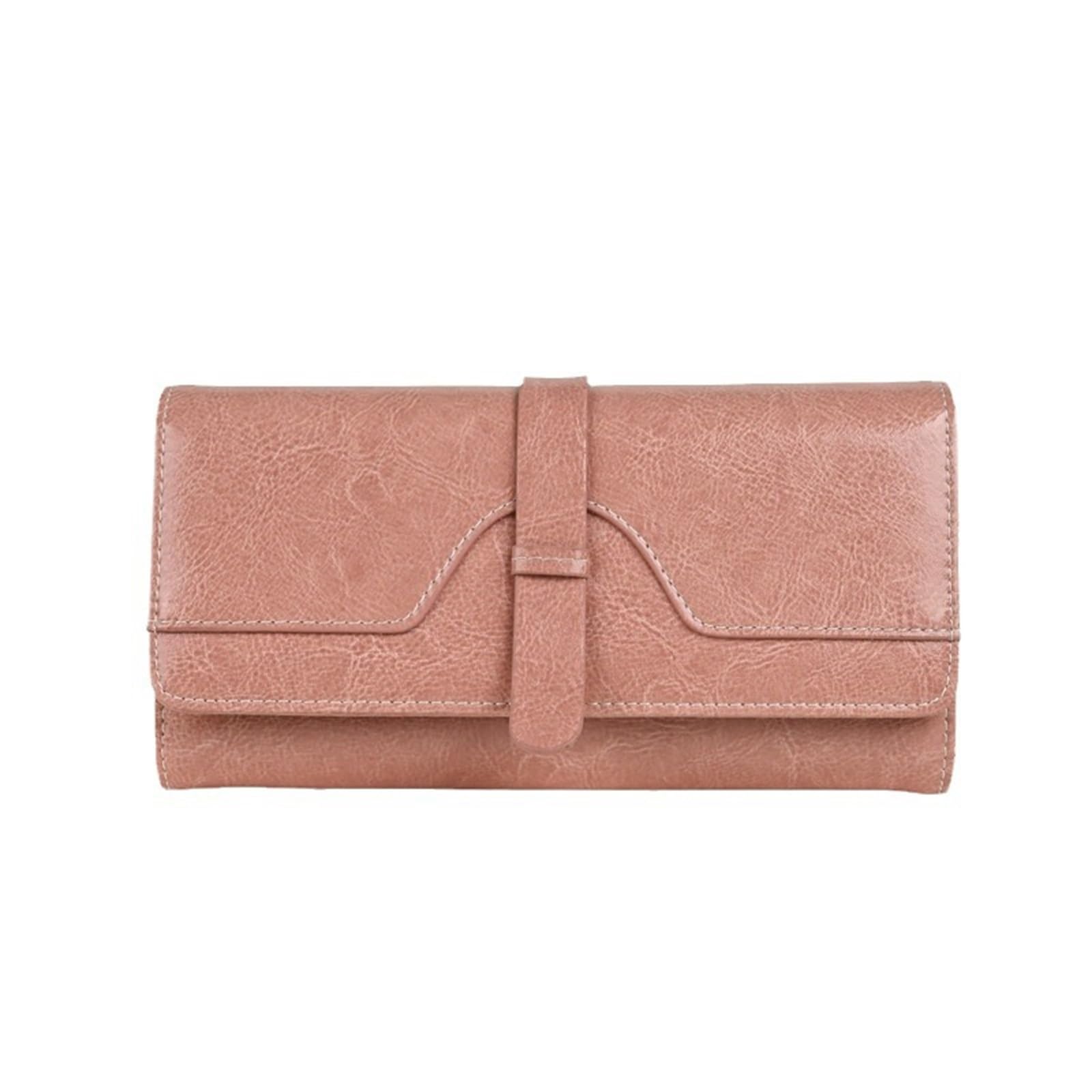Cartera Larga para Mujer Cartera for Mujer, Monedero, Bolso, Bolsillo for Tarjetas, Triple para Viajar(Rosado)