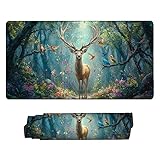 マウスパッド 大型 ゲーミング 森のヘラジカ マウスマット デスクマット 特大 おおきい キーボードパッド ゴム底 防水手入れ簡単 快適操作性 滑り止め 耐久性 良い おしゃれ かわいい サイバーカフェ オフィス最適 適度な表面摩擦 女性へのプレゼント 120 x 60cm s-700
