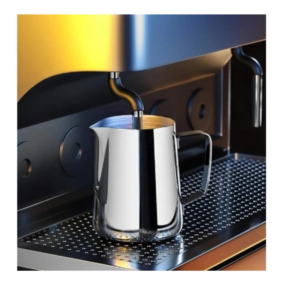 150–600 ml Kaffee-/Milchaufschäumkännchen, Latte Art, Milchaufschäumer, Krug aus Edelstahl, Messbecher, Milchtopf, Kaffeezubehör (600 ml)