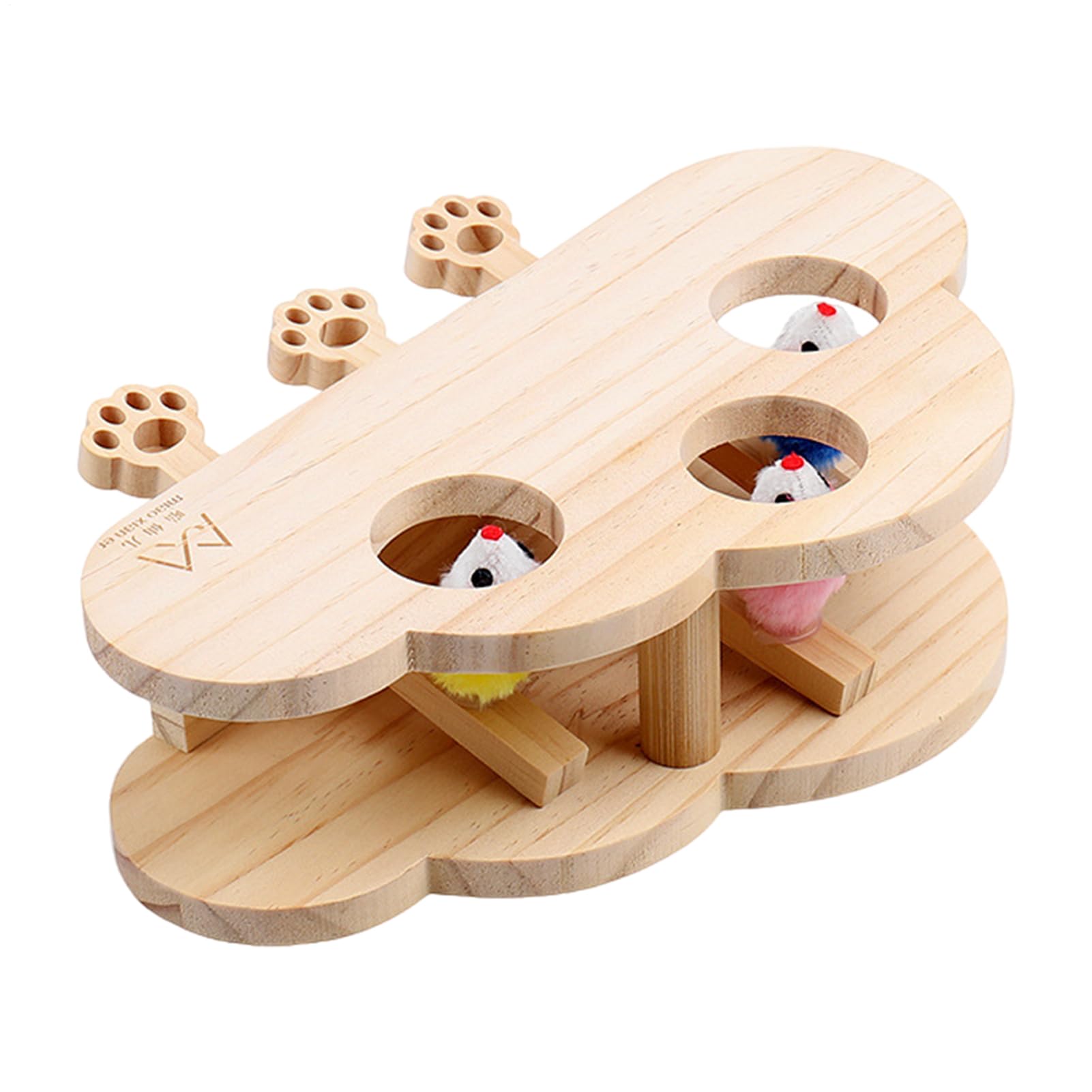 Jouet à gratter pour chat en bois 28x21 cm interactif intérieur