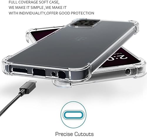 Miniatura 10 de Osophter Funda para Revvl 6 Pro 5G, Revvl 6X Pro 5G, transparente con protector de pantalla, TPU absorción de golpes, flexible para teléfono celular
