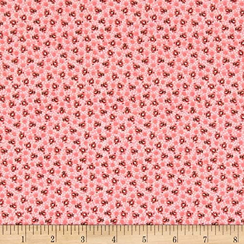 Vintage Miniatures Flowers Pink, Fabric by the Yard