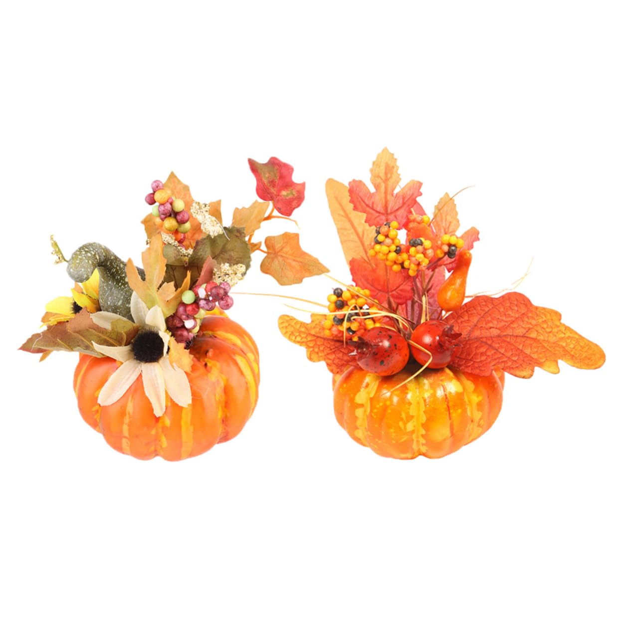 HOOTNEE 2pcs Pumpkin Ornaments Halloween Fall Prop Botanical Decor House Gadgets Sunflower Ornament Realistic Pumpkin Home Goods Home Decor Halloween Pumpkin Decor Foam Dining Table Plant