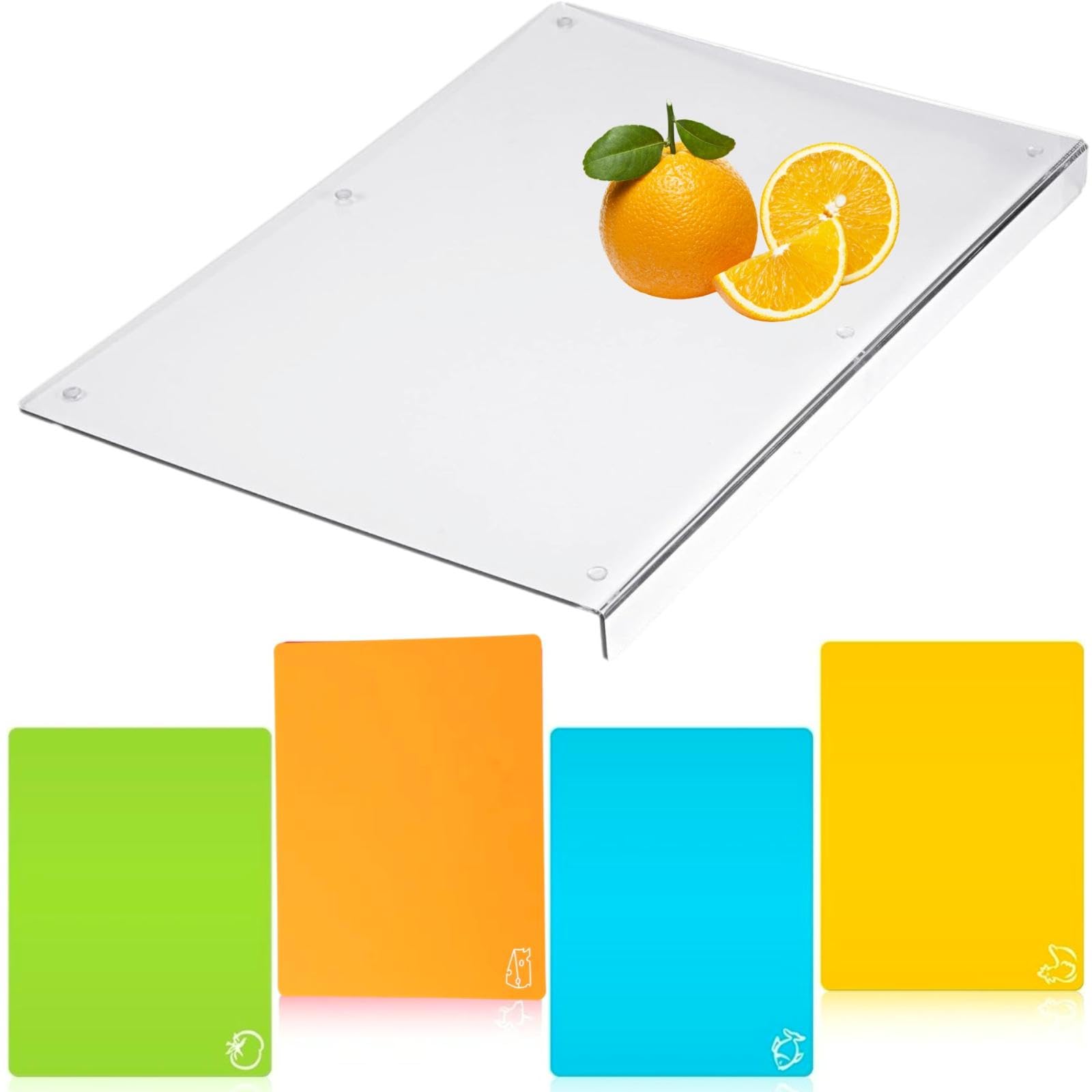 Acrylic Cutting Board with Counter Lip, Clear Cutting Boards for