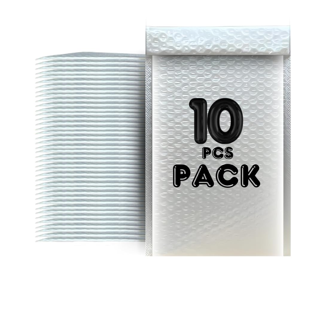 Bubble Envelopes 10-Pack, 7x11 Inches - Durable Padded Envelopes for Safe Shipping, Lightweight Protective Packaging for Small Items