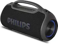 PHILIPS, Boombeat, Caixa de Som Bluetooth Boombox, TAX400B/00, USB, Auxiliar, TWS, USB Powerbank, Entrada para Microfone, Resistente a Água e Poeira, com Alça para Transporte