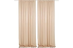 SHERWAY Satin Backdrop Curtain - 9.6 Feet x 10 Feet Silky Soft, Slightly Shiny