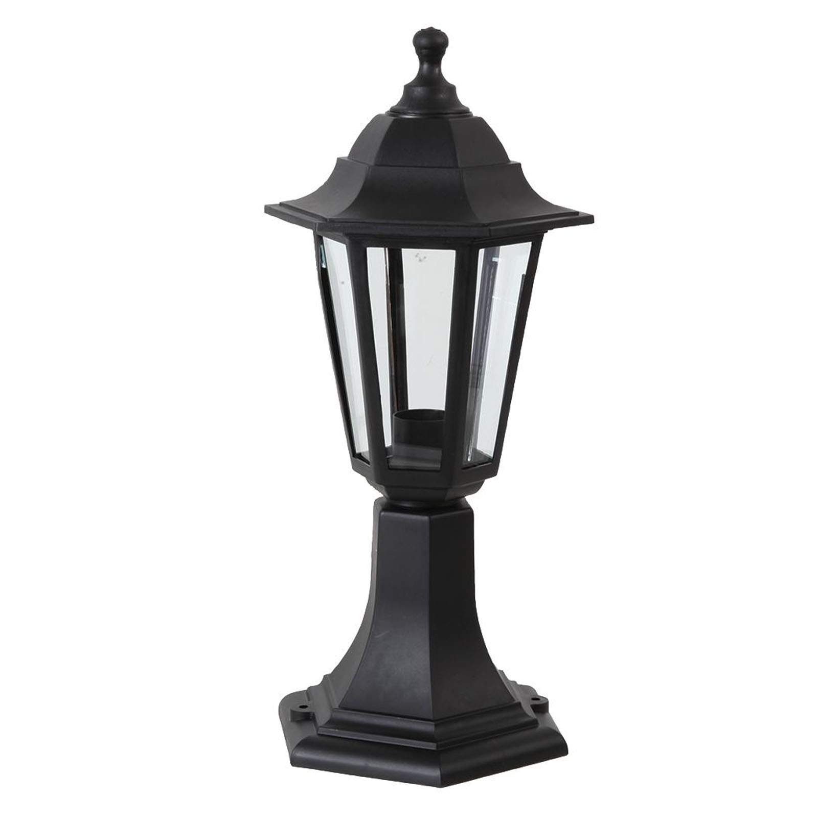 Ex-Pro Black Traditional Style Ip44 Rated Outdoor Garden Post Top Lamp Lantern Light, E27 Fitting - 1 Pack