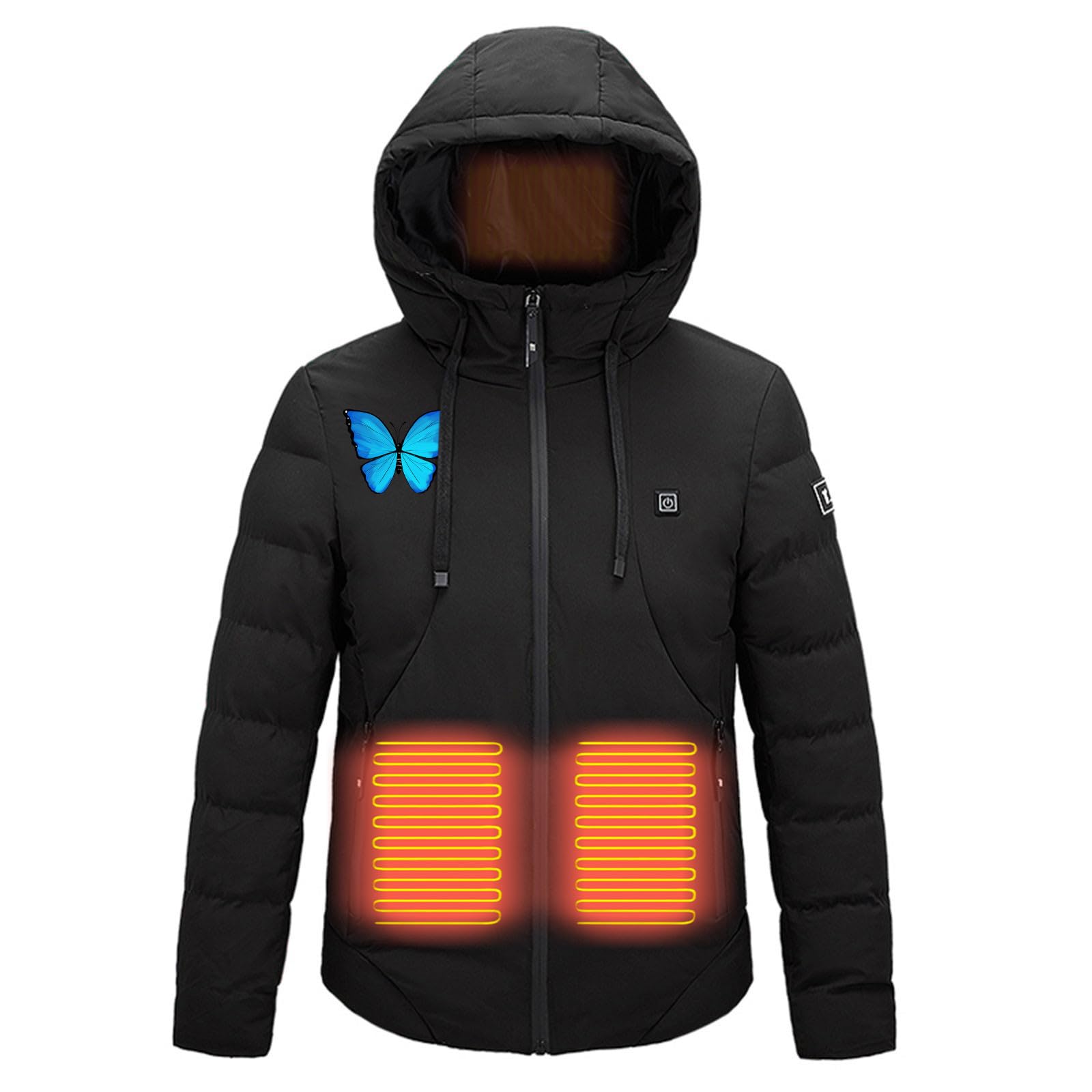HAOLEI Felpa con Cappuccio Riscaldato Uomo Donna Giacca Riscaldata Invernale Unisex Inclusa Giacca elettrica USB Felpa Termica Calda per Sci Corsa Pesca Campeggio e Moto (Senza Batteria)