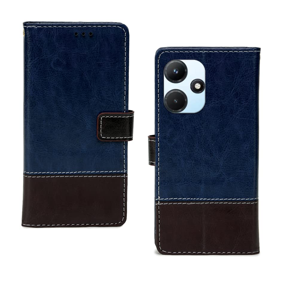 Etechnic Infinix Hot 30i Flip Case | Premium Leather Finish Flip Cover | with Card Pockets | Wallet Stand |Complete Protection Flip Cover for Infinix Hot 30i - Blue and Coffee (B0C3RM5DMN) Amazon Price History, Amazon Price Tracker