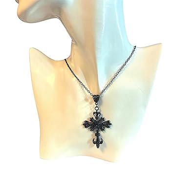 ブルーラインストーン　クロスネックレス f4c61ccc63f044eea70e12f7c2a26f