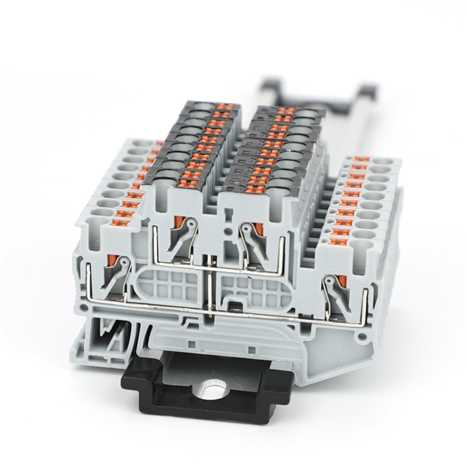 PTTB 2.5-PV Double Level Terminal Block Din Rail Mount 2.5mm² Push-in Connector 10Pcs(PTTB2.5-PV Orange)
