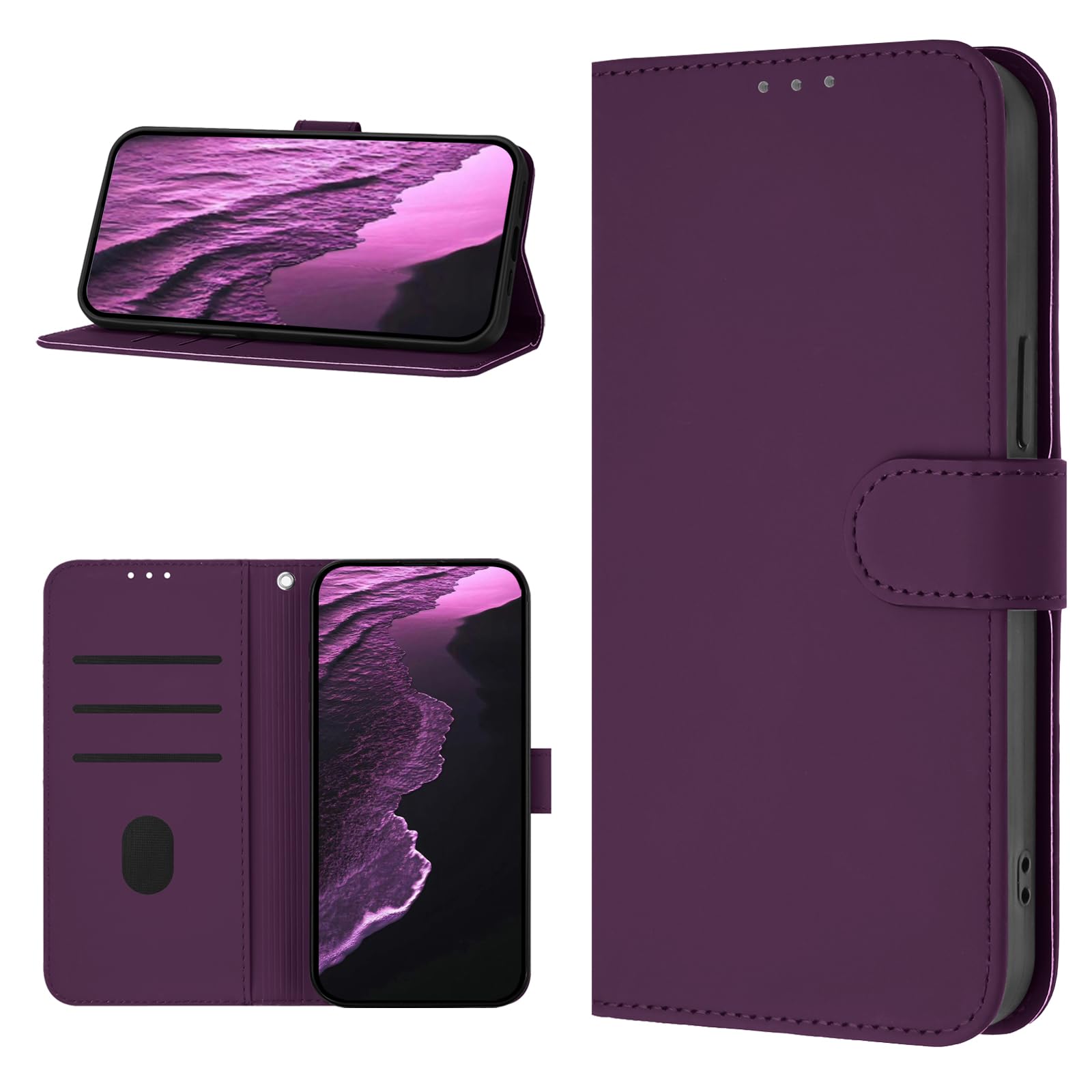 Custodia in Pelle per iPhone12/12 PRO, Custodia Portafoglio in Vera Pelle, Slot per Schede, Flip Cover a Libro per iPhone12/12 PRO 6,1 Pollici,Nero