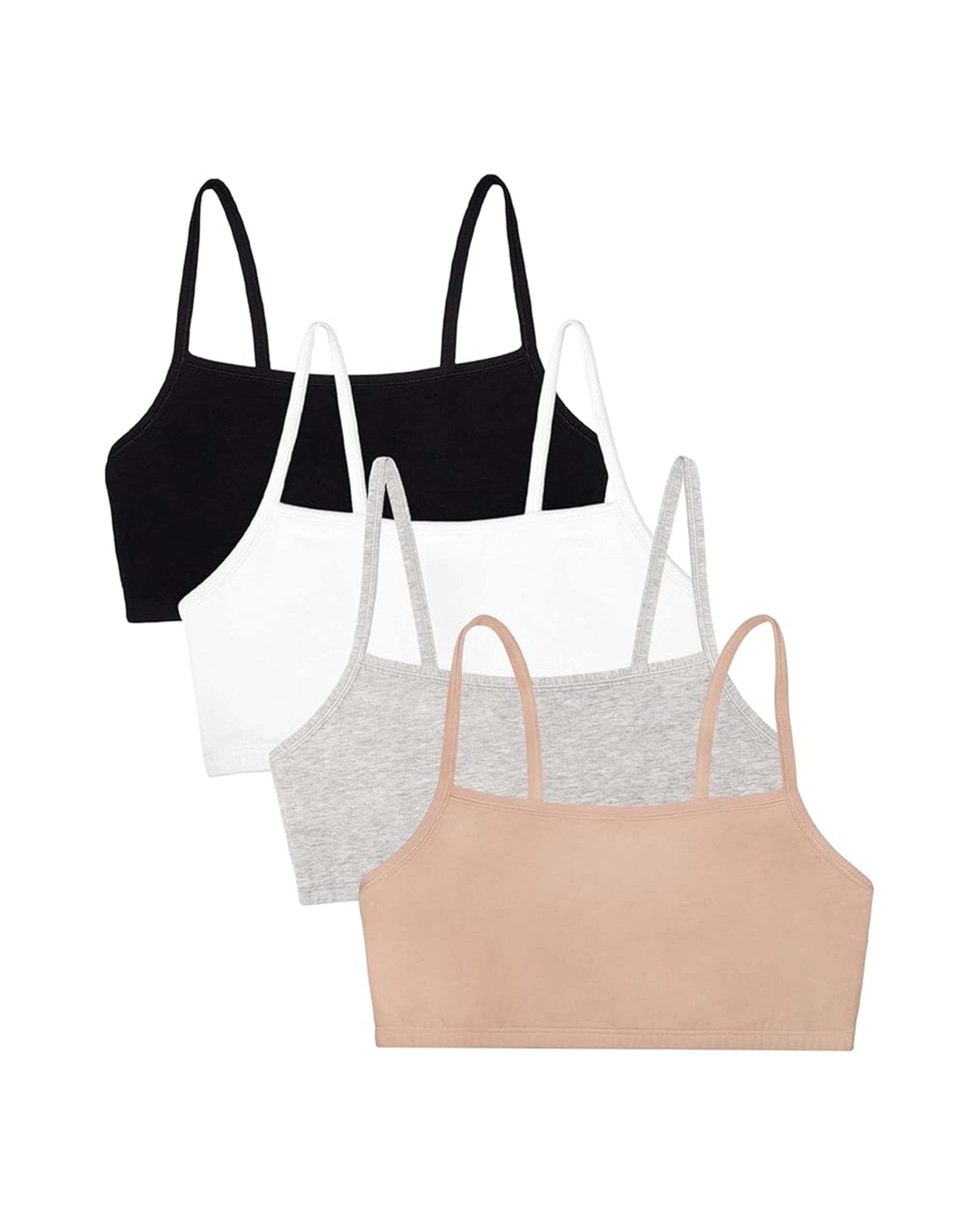 Fruit of The Loom Damen Spaghetti Strap Cotton Sports Bra, 3-Pack Spaghetti Strap Cotton Sports Bra (3er Pack)