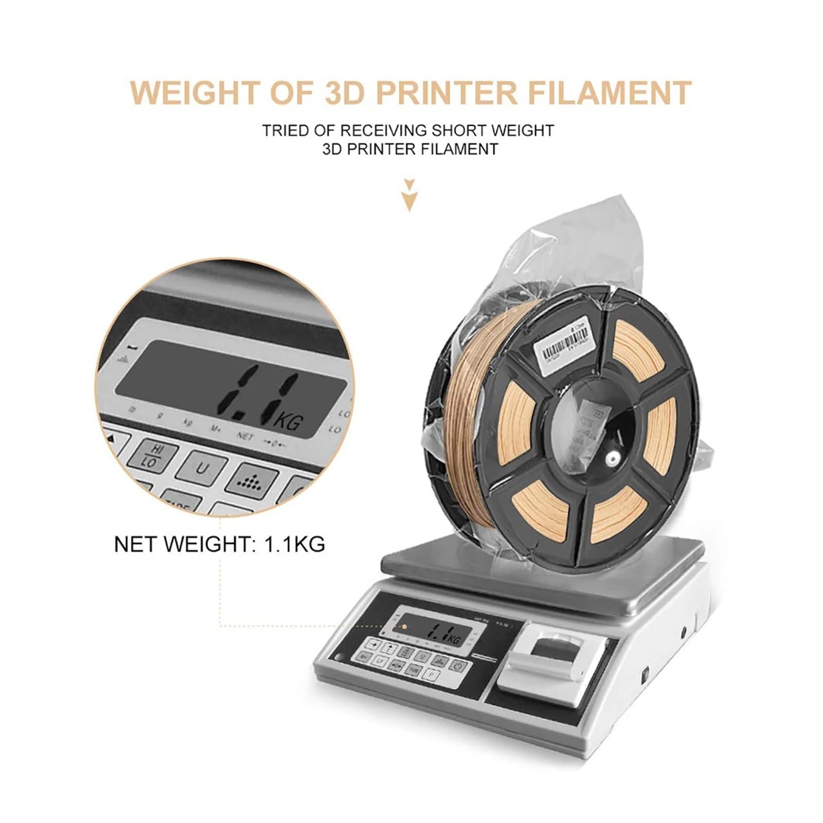 Filament do drukarki 3D 1,75 mm 1 kg filament do drukowania 3D, włókno drzewne, delikatny, bez pęcherzyków powietrza, niska kurczliwość