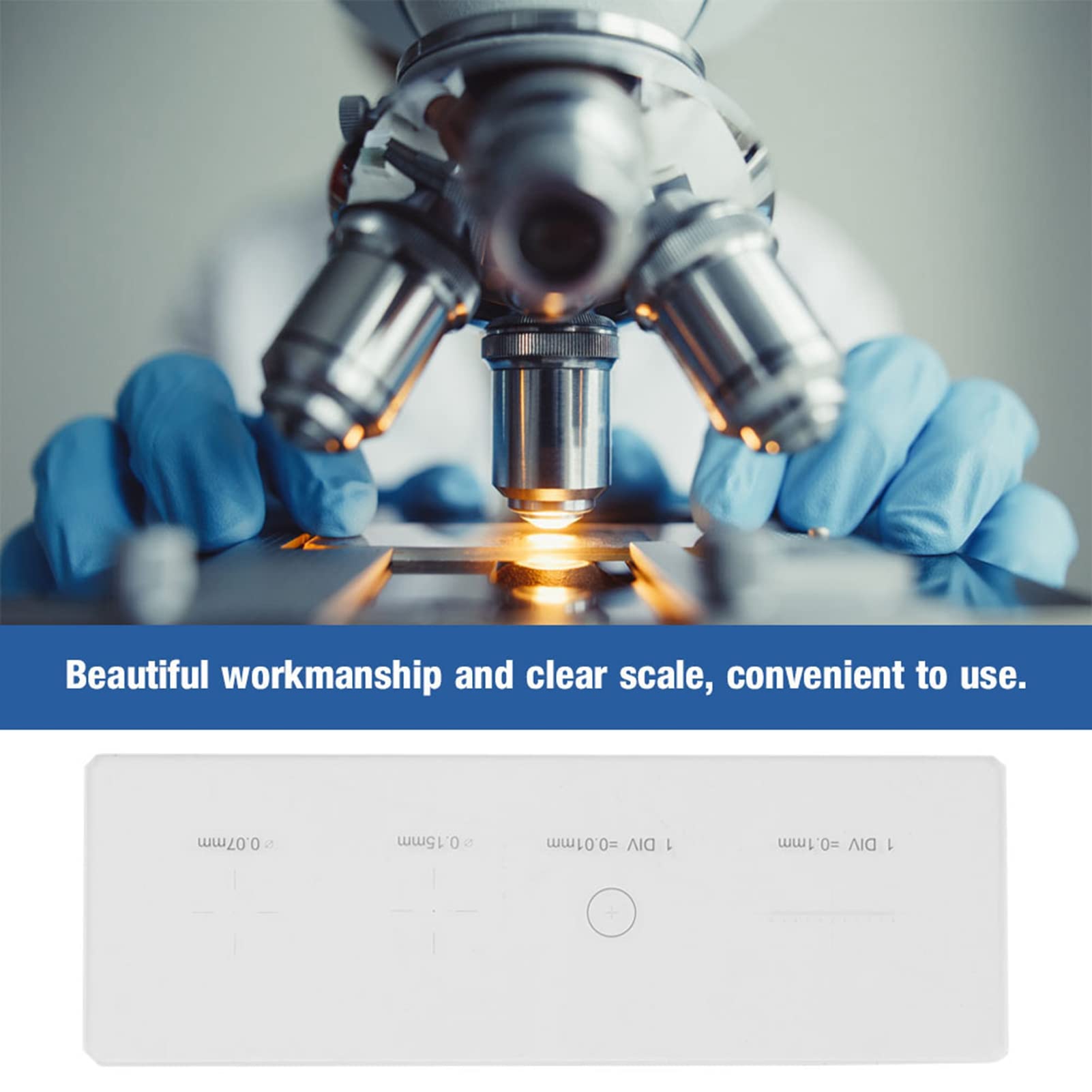 Generic Microscope Micrometer Calibration Slide Glass, 0.01mm Glass Stage Micrometer DIV Beautiful Workmanship and Clear Scale, Convenient to Use, Generic26kwhq7m3z