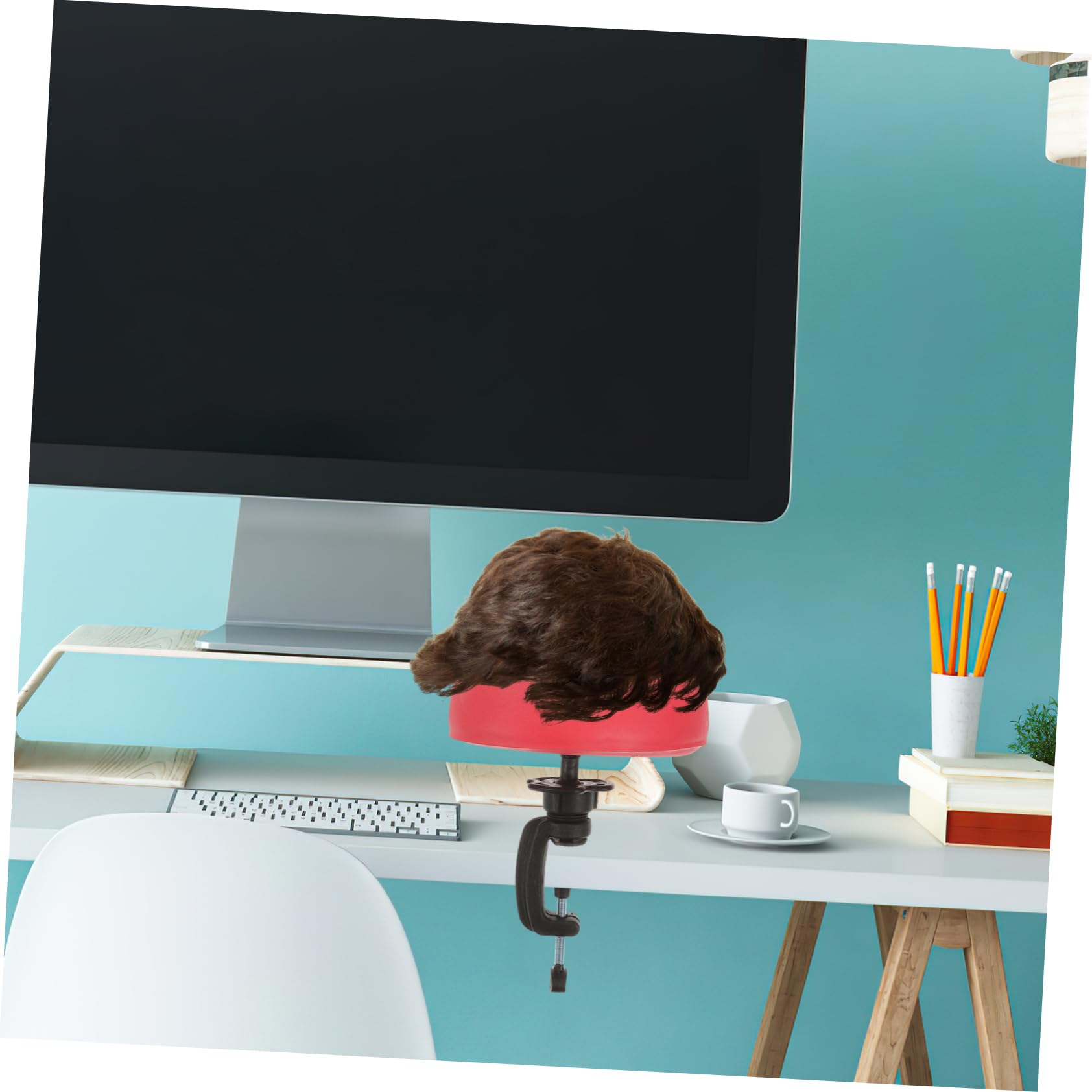 VICASKY Mannequin Head Stand with Clamp Wig Head Model for Hair Styling Display