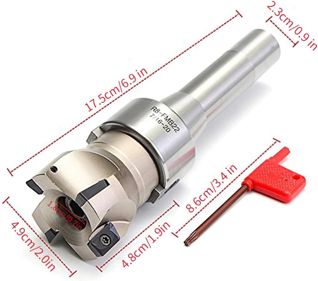 Face Mill Arbor R8 7/16 Shank FMB22 End Milling Tool 400R with Insert APMT1604