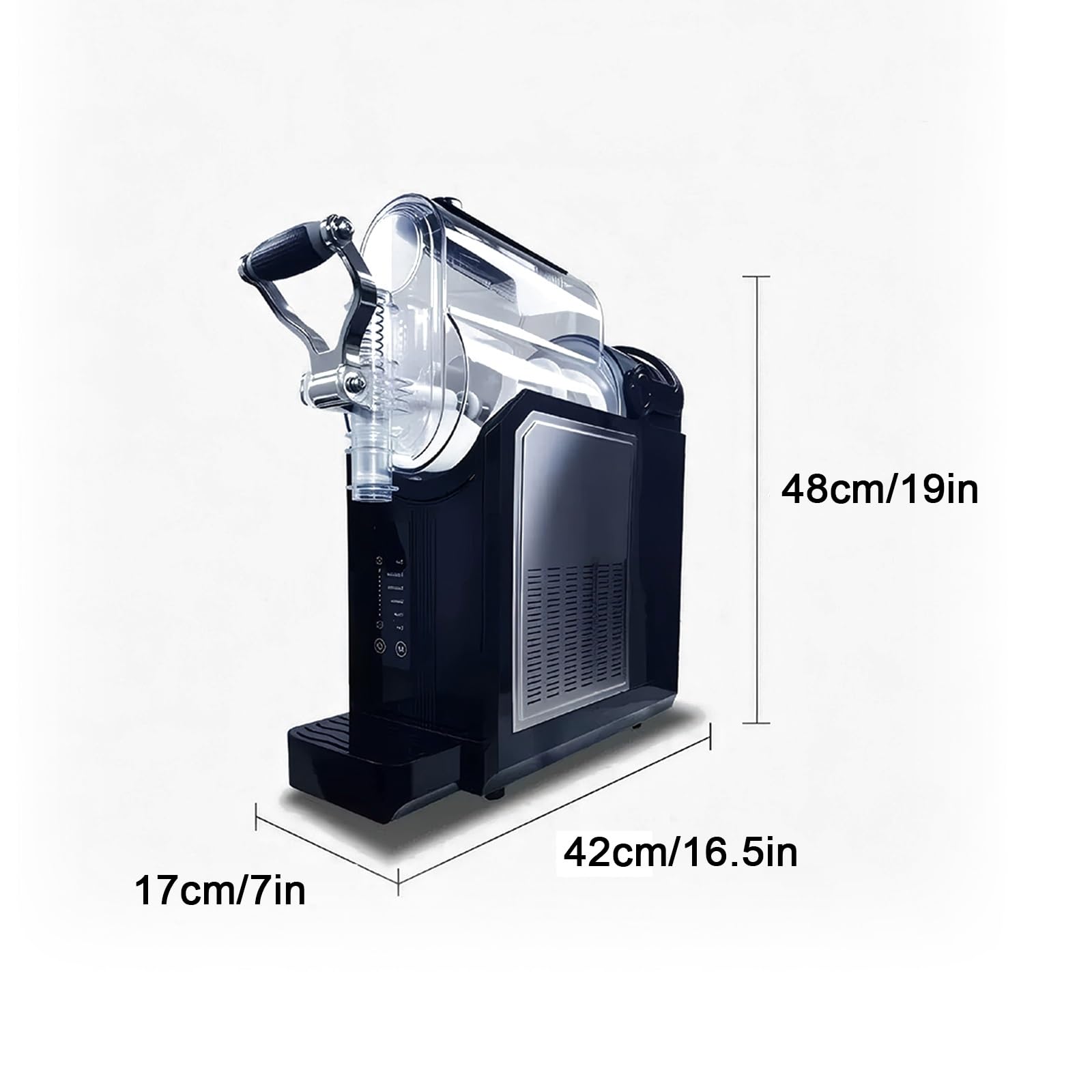 Máquina de Granizado Preparador de Bebidas Congeladas - Máquina de Slushie Comercial para Mostrador con Presets en Pantalla Táctil y Palanca de Dispensado, Depósito Transparente Grande 3 L