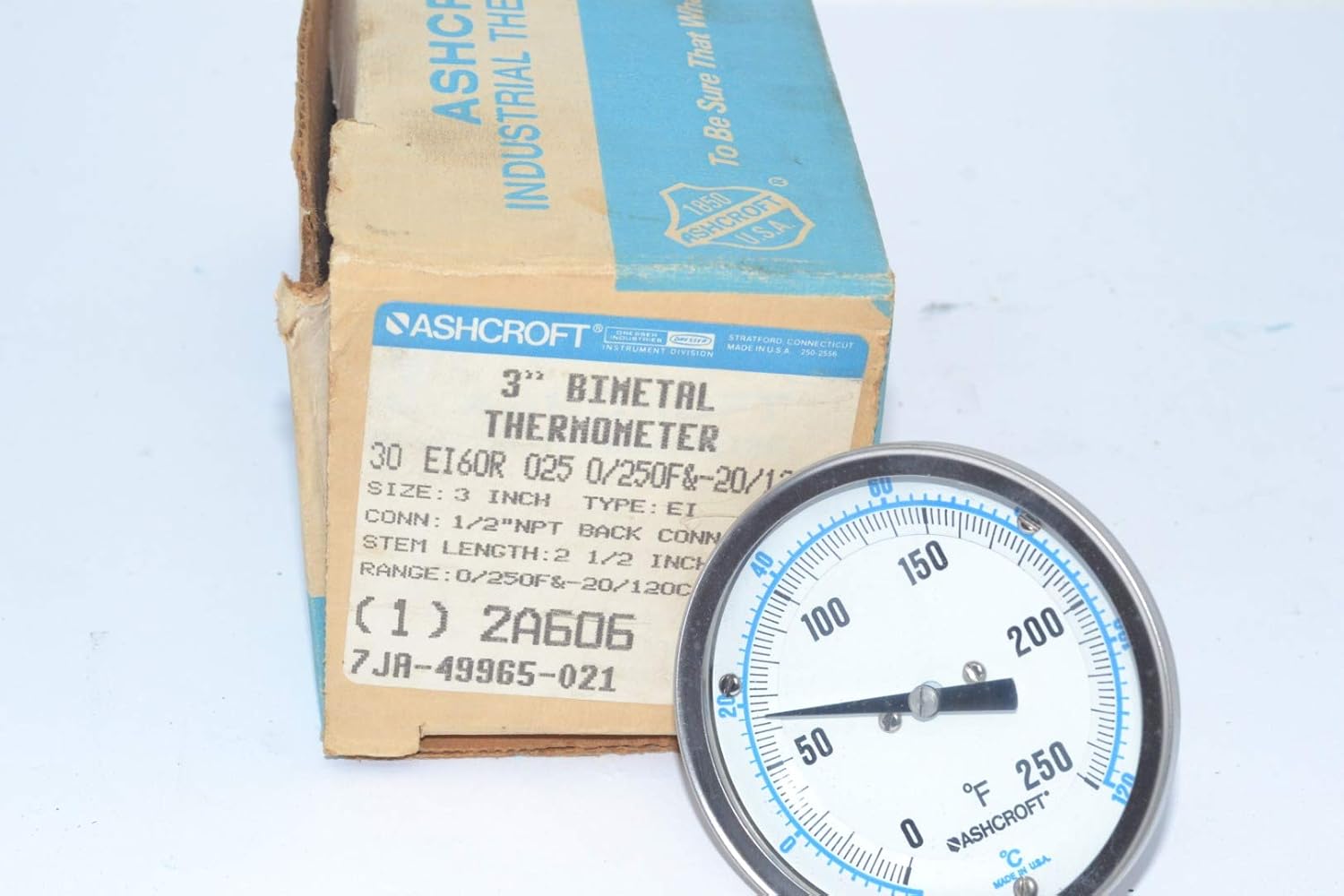 ASHCROFT 30EI60R025 BIMETAL THERMOMETER 50550F TEMPERATURE GAUGE