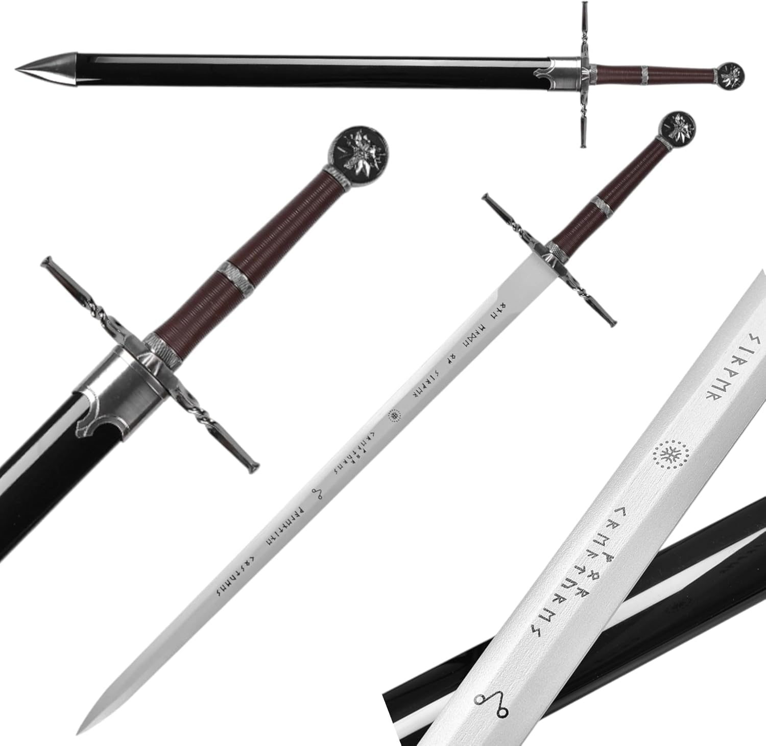 57 SPECIAL REPLICAS Medieval Bamboo Sword Length 122 cm - The Wittcherr Inspired - Prop for LARP, Cosplay and Dress up Party - Wall Decoration - Bamboo Swords with no Sharp Edges, JT10637