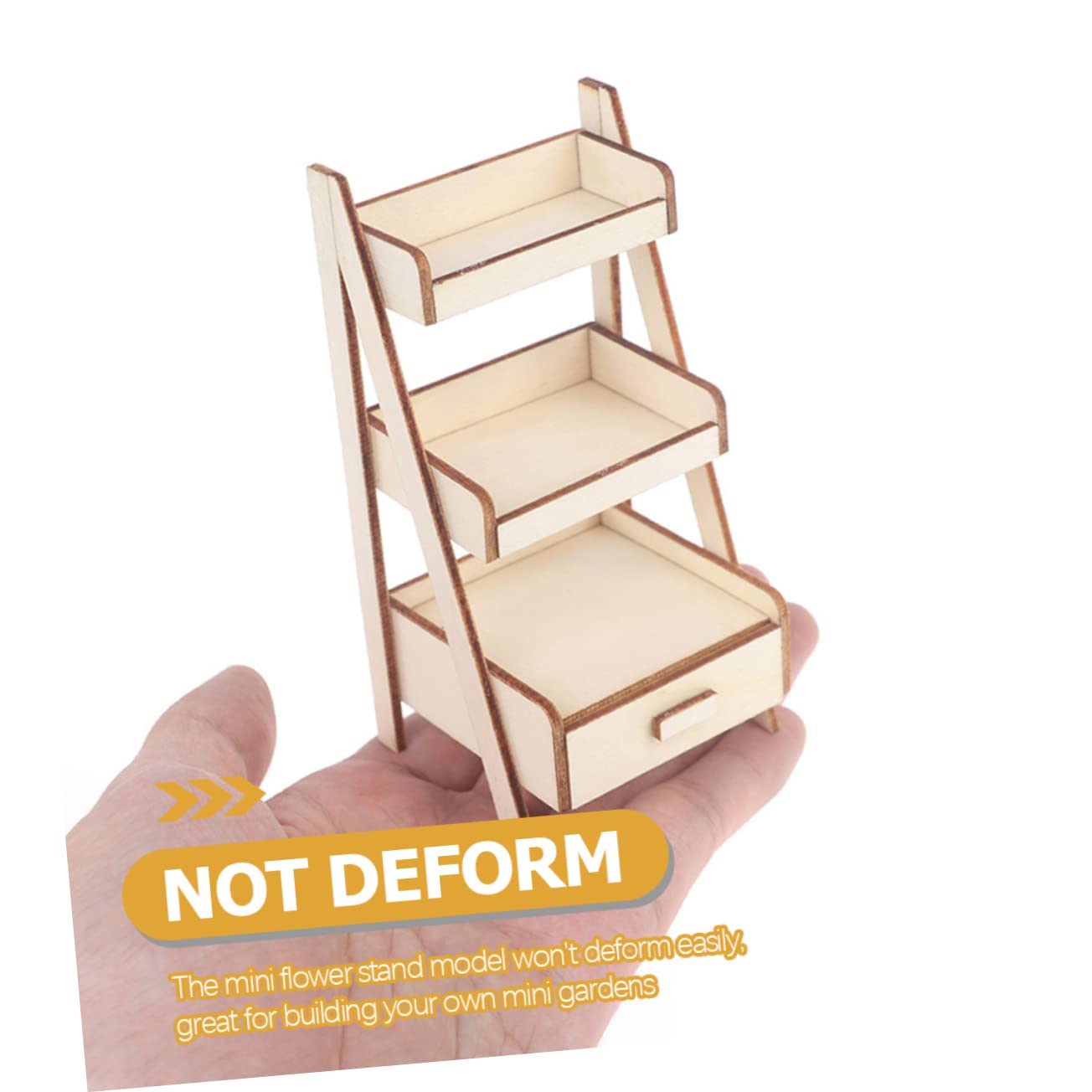 TOYANDONA Mini Flower Stand 1/12 Scale Wooden Dollhouse Furniture Accessory for Miniature Garden and Home Decoration - Image 3