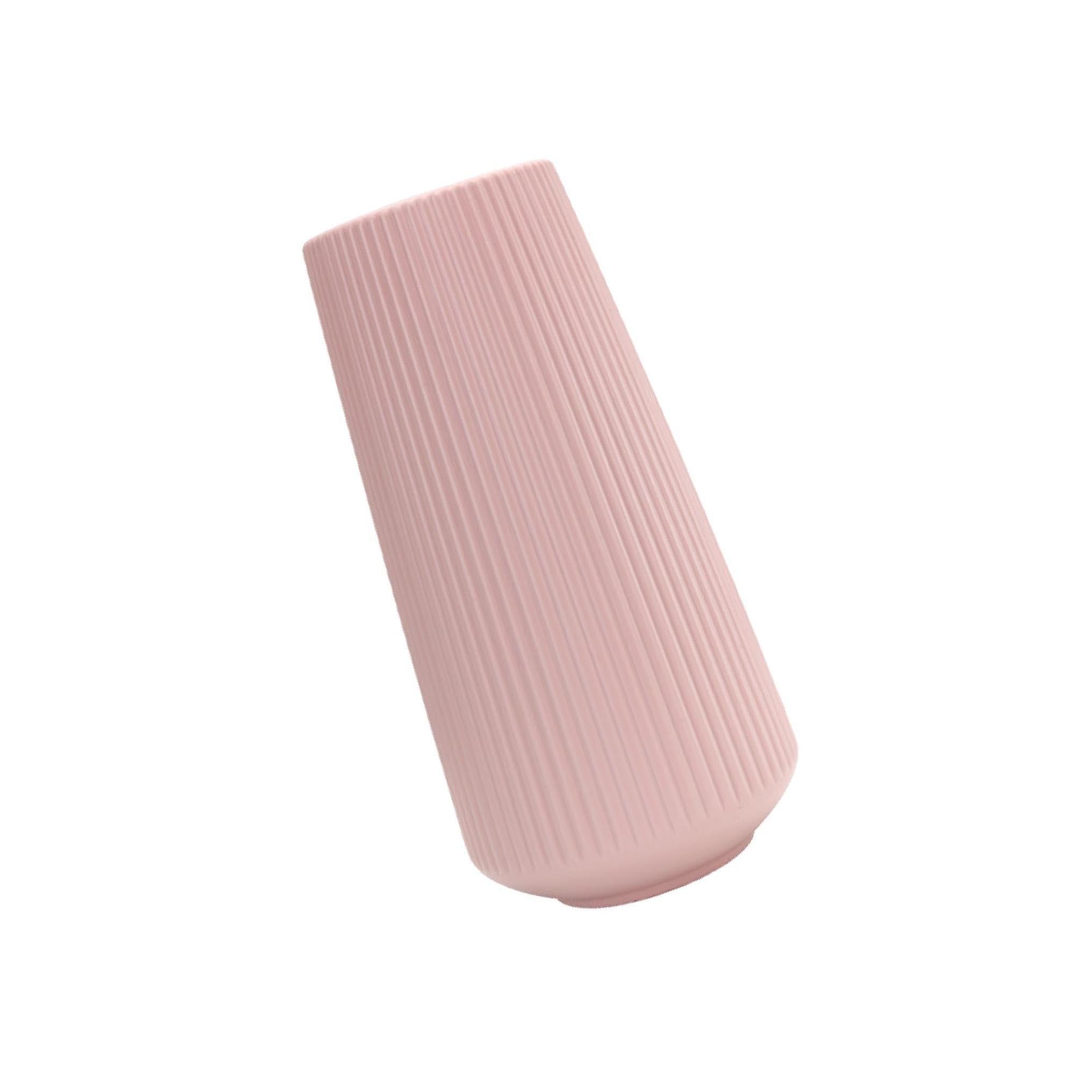 Zambuph Minimalist Decorative Plastic Flower Pot Elegant Flower Vase for Housewarming Gift CM GmeDhc, Pink, 30x15cm