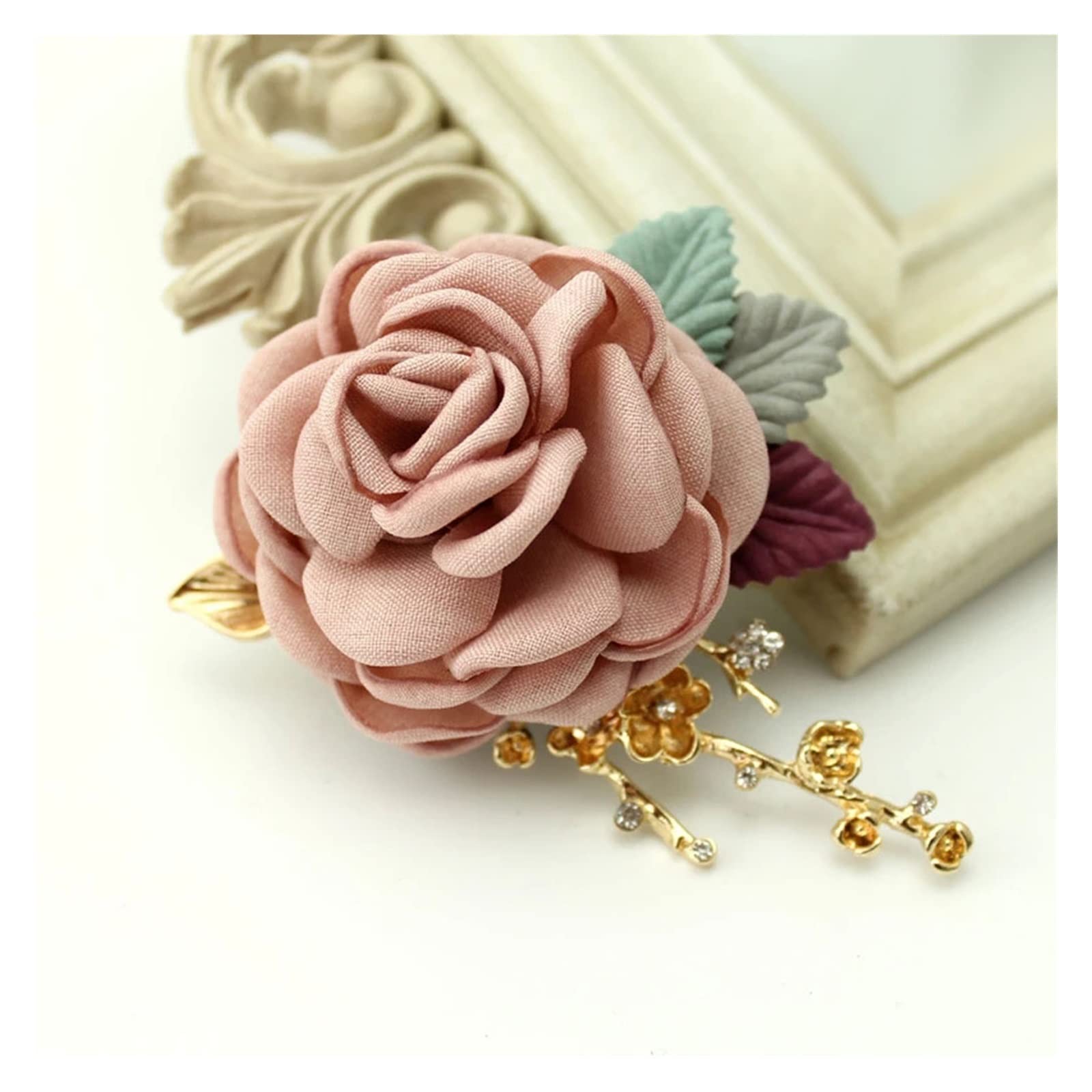 Broche de Flor de Perla de Tela artística, alfiler en el Ojal para Mujer, Insignia, Ramillete de Solapa, Ropa y Accesorios
