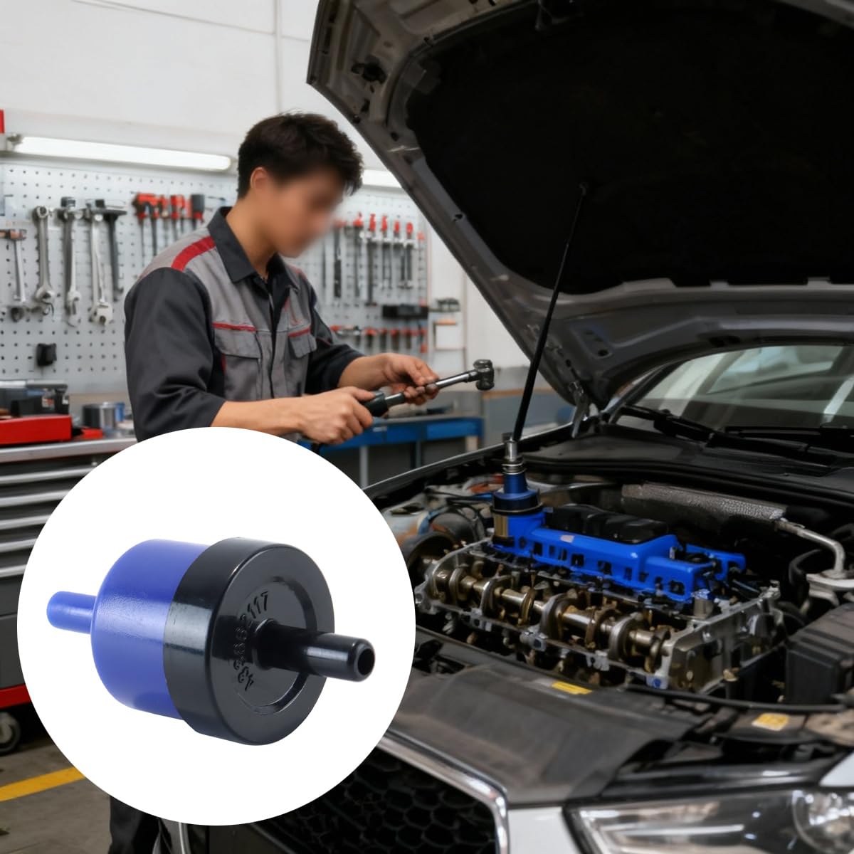 Alide 2 Pezzi Valvola di Controllo del Vuoto per Auto PVC Compatibile Volkswagen T2 T3 T4 T5 Audi Jetta