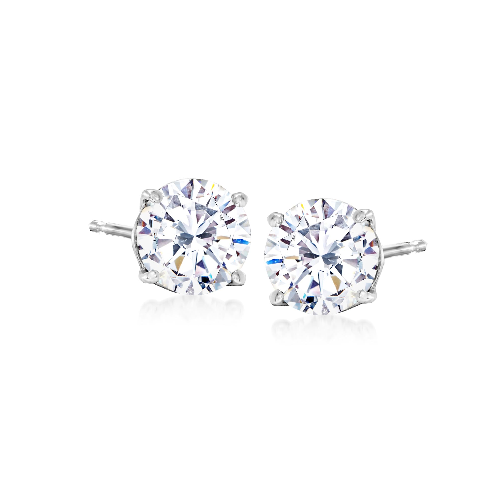 Ross-SimonsRound CZ Stud Earrings in 14kt White Gold