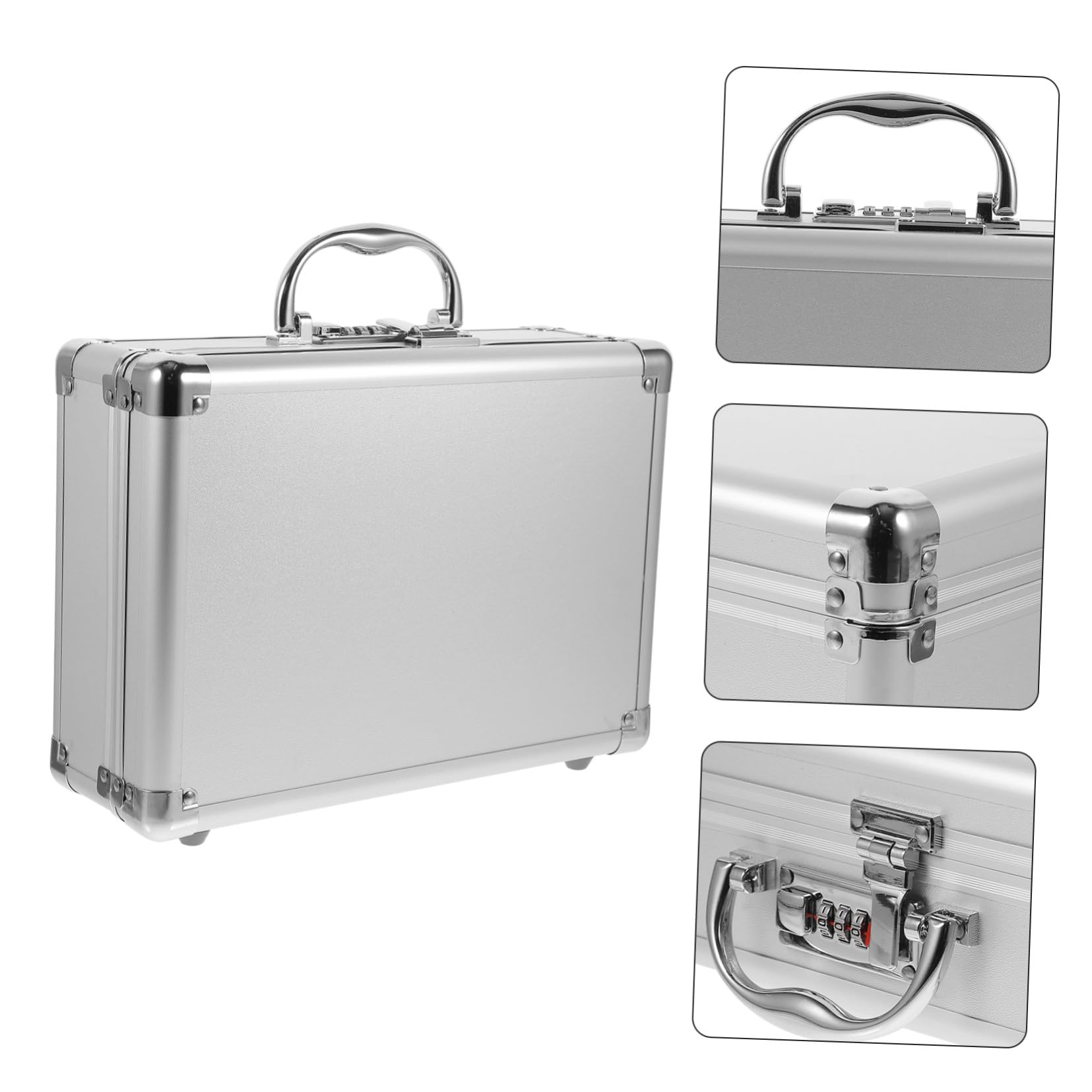 Malette Rigide Outil Aluminium avec Serrure à Code Mallette Portable à Poignée Caisse de Rangement Multifonction pour Outils et Accessoires Valise Compacte pour Usage Intérieur et